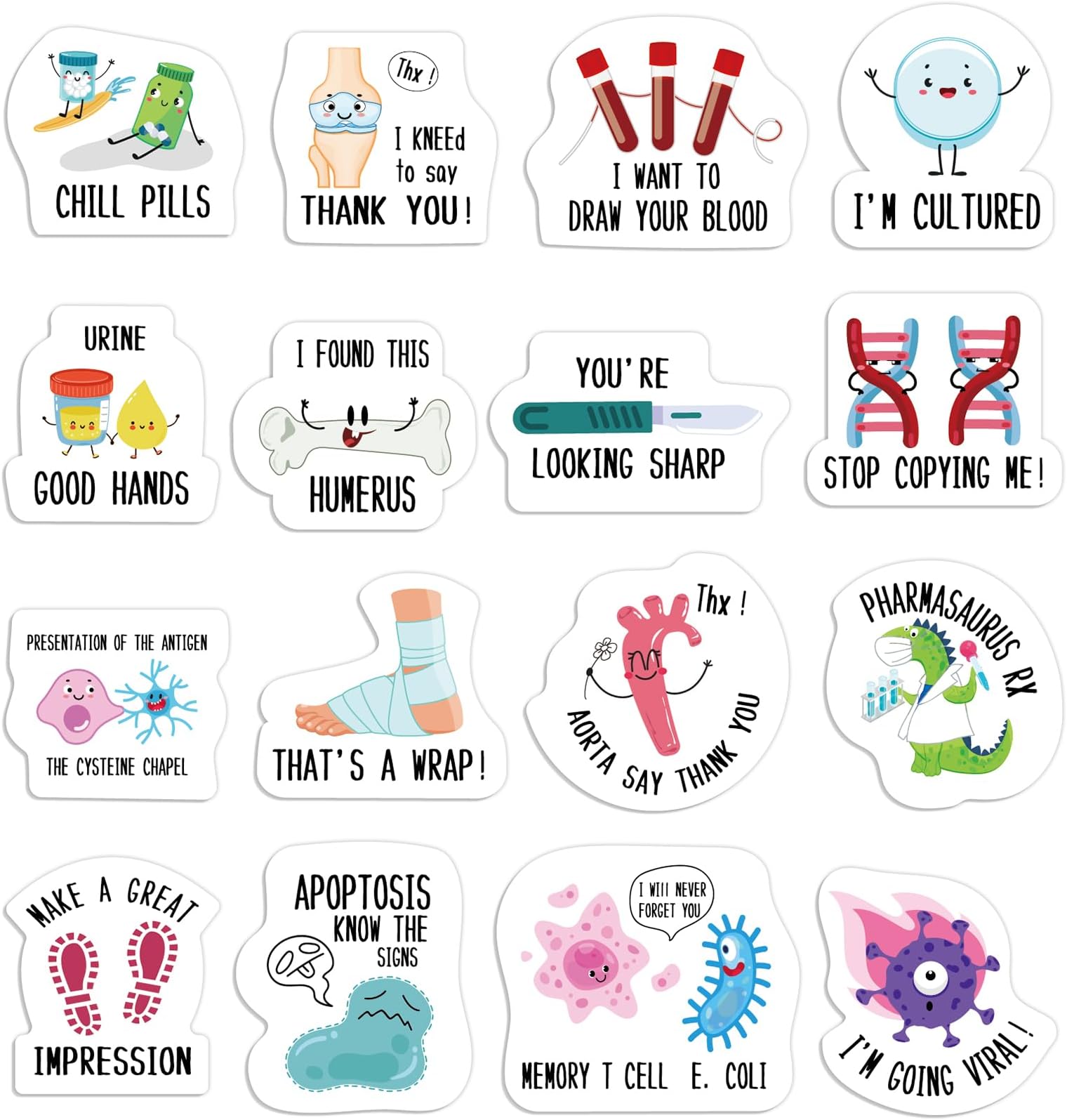 400 Pcs Nursing Stickers Funny Pun Nurse Stickers Medical Themed Decals Nursing Student Decals Nurse Accessories for Water Bottles Laptop Envelopes Phone Nurses Week Supplies(Cute)