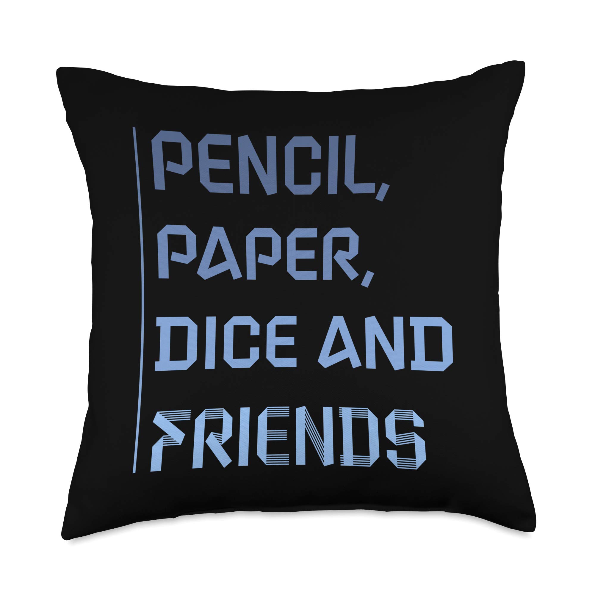 GeekieTeezPencil Paper Dice and Friends Board Game Throw Pillow, 18x18, Multicolor