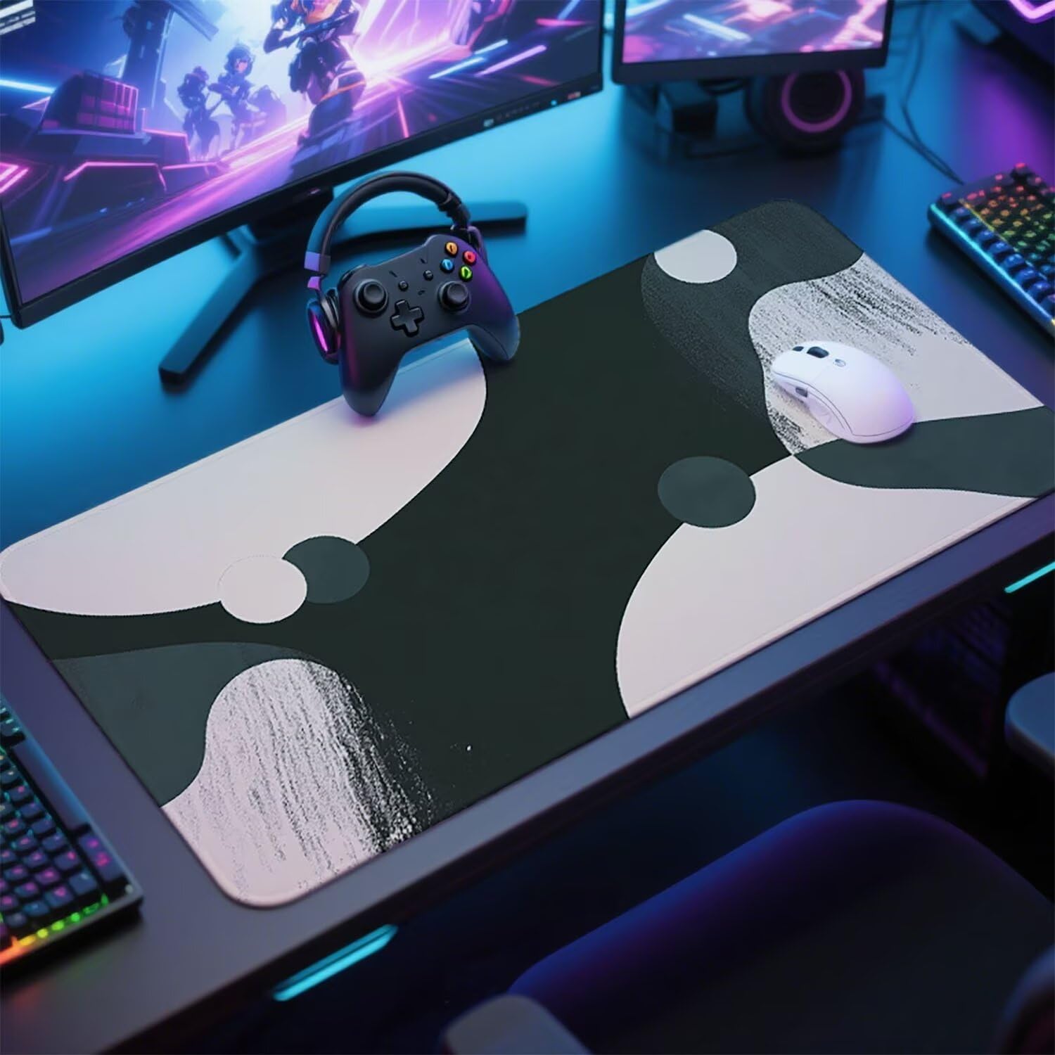 Abstrakcyjna podkładka pod mysz pod mysz pod mysz do gier XXL 1400 x 600 x 3 mm podkładka pod mysz jednolity kolor duża podkładka pod rękę gracz akcesoria wodoodporne PC, do klawiatury komputera w