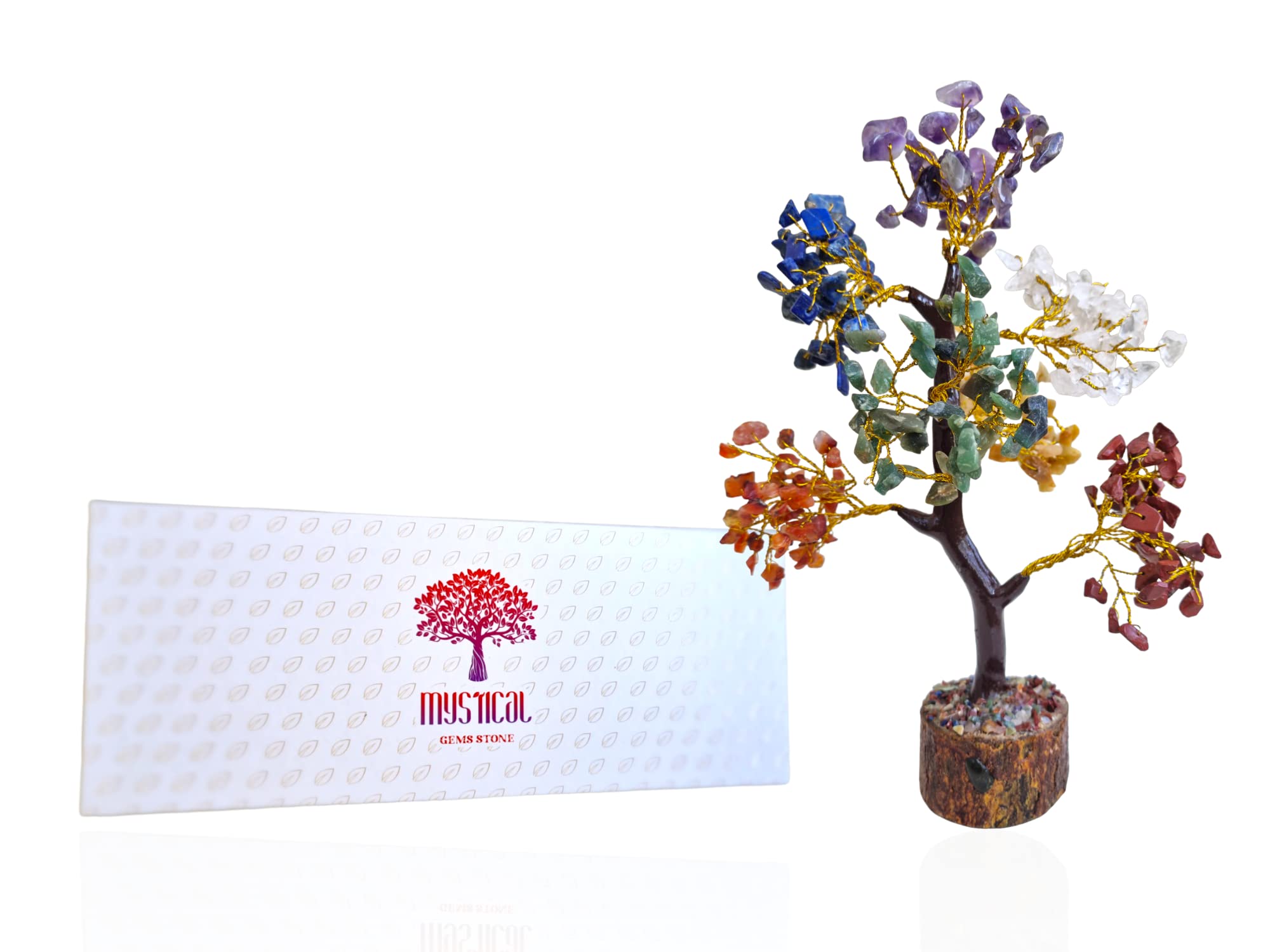 Mystical Gems Stone 7 Chakra Crystal Tree of Life, Housewarming gifts, gifts for women, crystal bonsai tree, Zen Home decor, spiritual gifts, New Year gift, reiki stones, meditation, gemstone tree