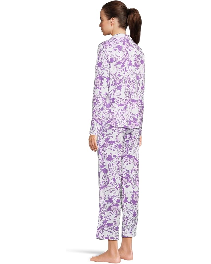 Karen Neuburger Petite Paisley Fusion Long Sleeve Pajama Set with Satin Details - #3 of 4