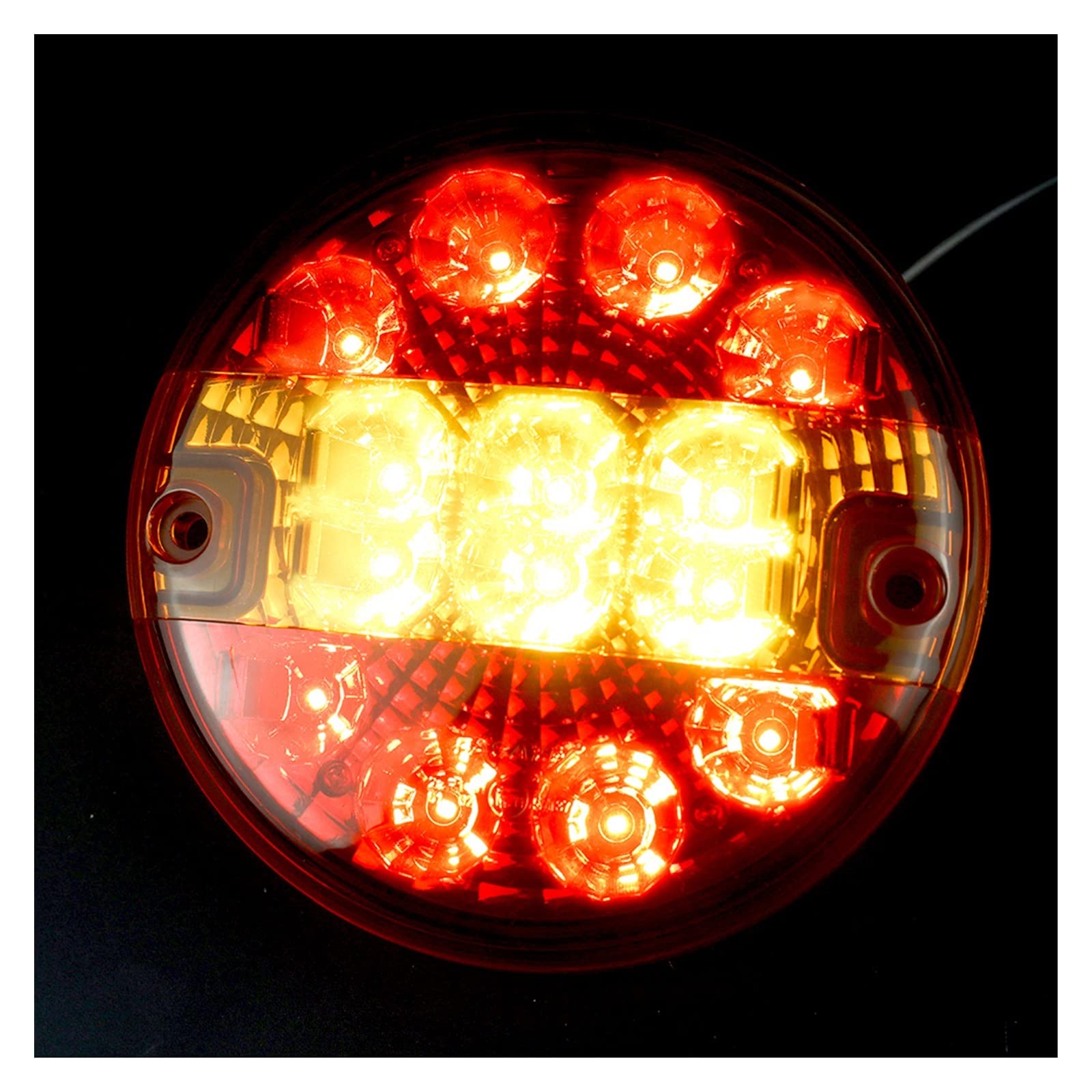 OGRAFF Señal de Giro del Espejo Luces - Para Remolque, Indicador Trasero De Freno De Señal De Giro De Posición Roja Redonda, Luces Traseras Impermeables Para Barco, Caravana