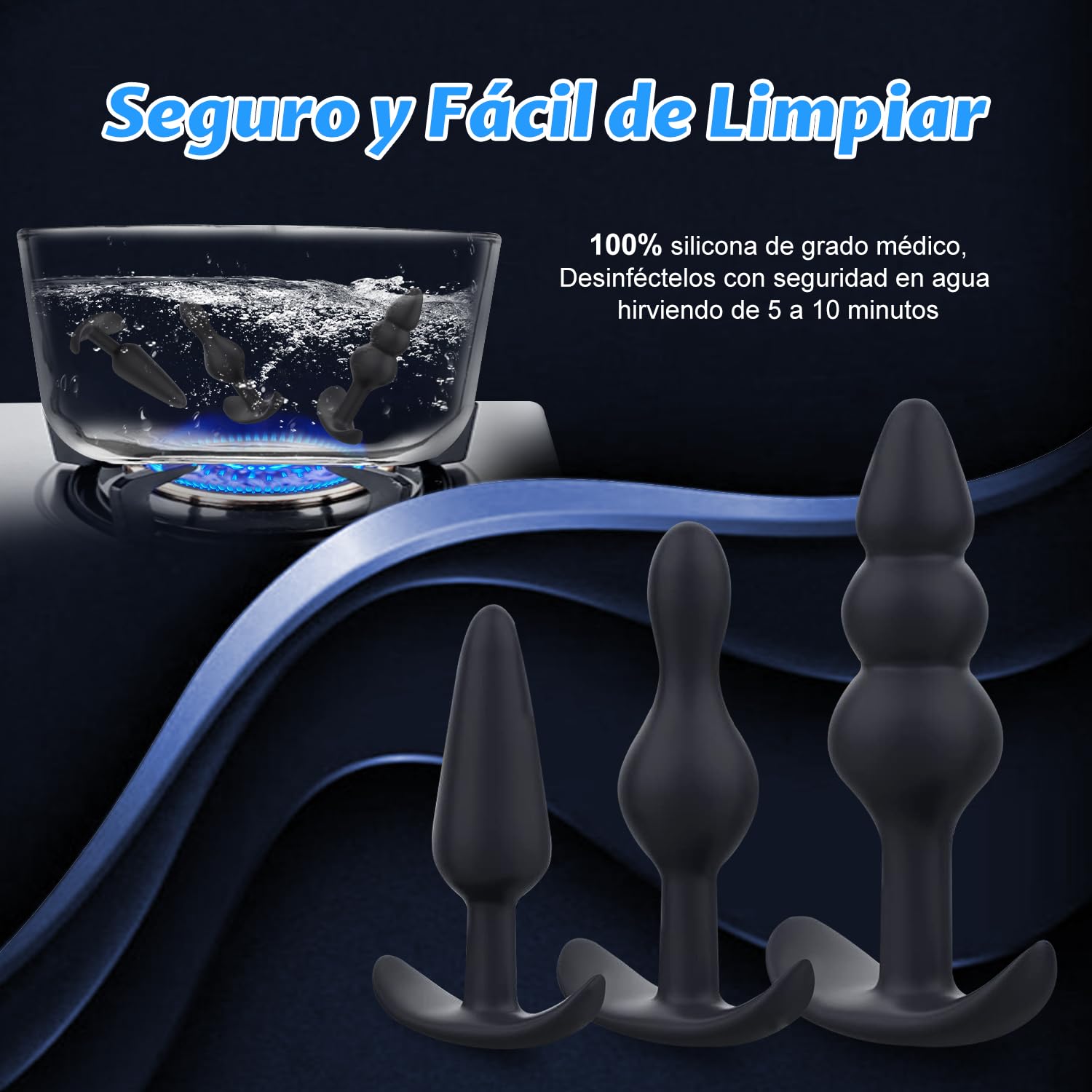 3PCS Plug Anal Silicona Juguetes Sexuales Butt Plug Anales Mujer Hombr...