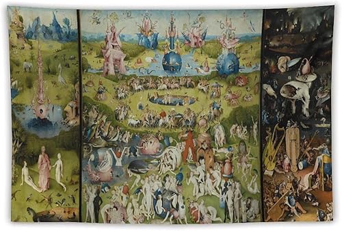 Miniatura 9 de CALOWE KOLEVN Tapiz Hieronymus Bosch, de El jardín de las delicias terrenales, para regalos, pintura, arte de pared, dormitorio, impresiones de
