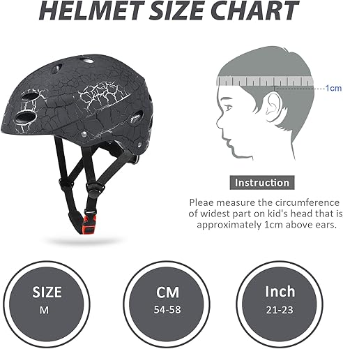 Miniatura 6 de Casco de monopatín para niños casco de bicicleta ajustable casco de ciclismo transpirable de ABS duro para patineta multideportiva patinaje BMX