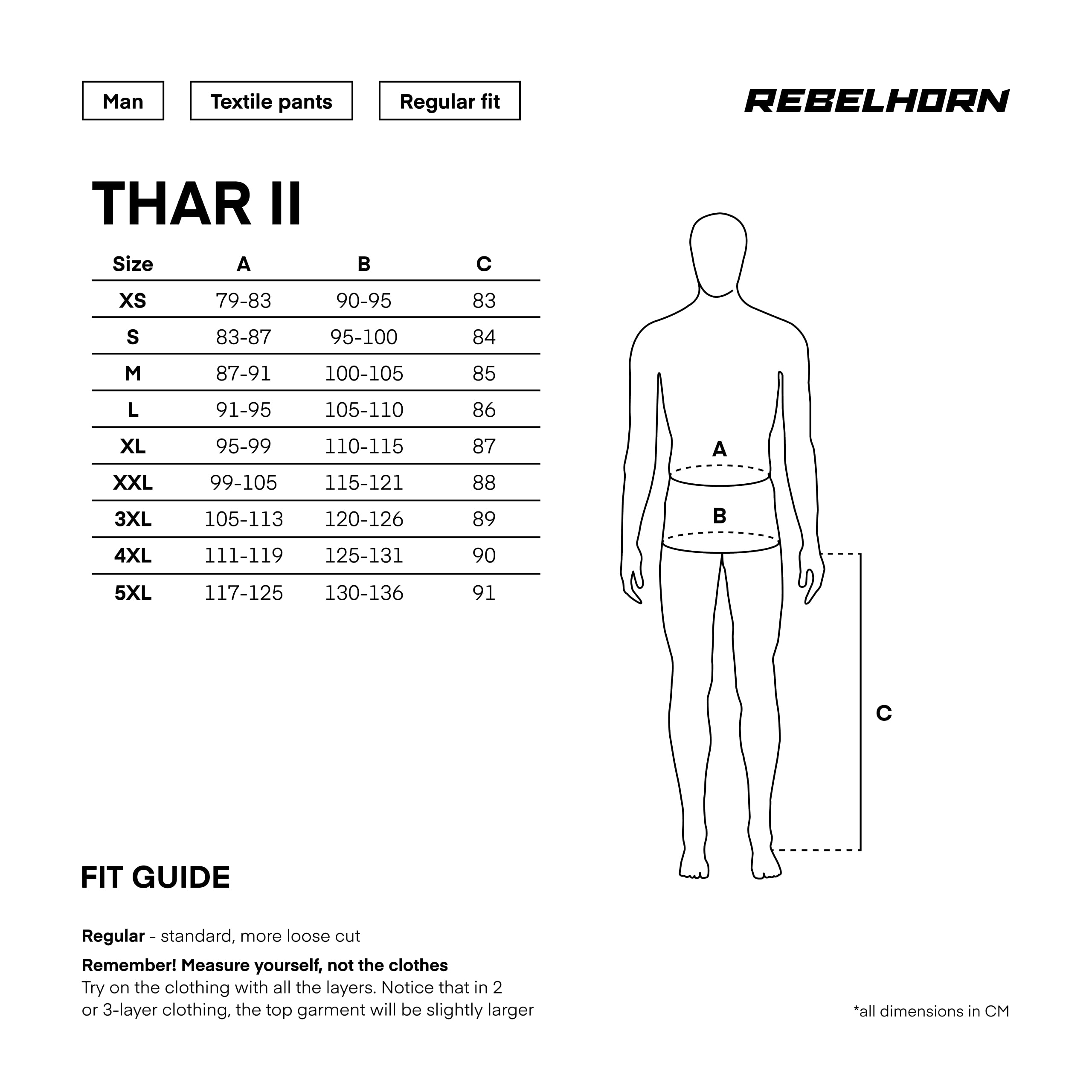 REBELHORN Pantalon Thar II - Pantalon de Moto - Tour - Homme