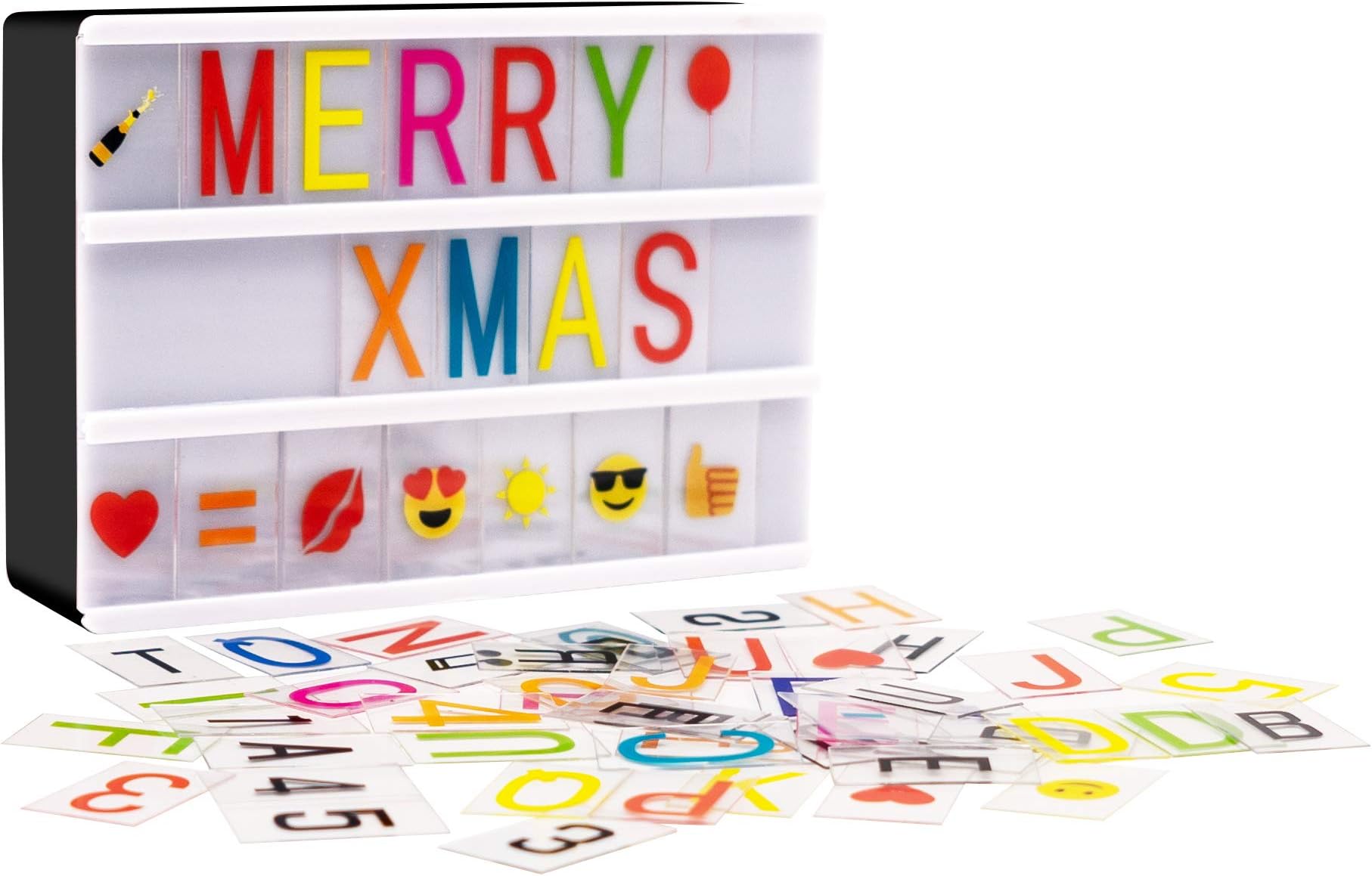 Cinema Light Box with Letters- Led Lightbox with 180 Letters Numbers and Symbols-Customized Your Own Message for Christmas/Home Decoration/Wedding/Birthday Parties (Mini A6(5.8x3.9x1.5inch))