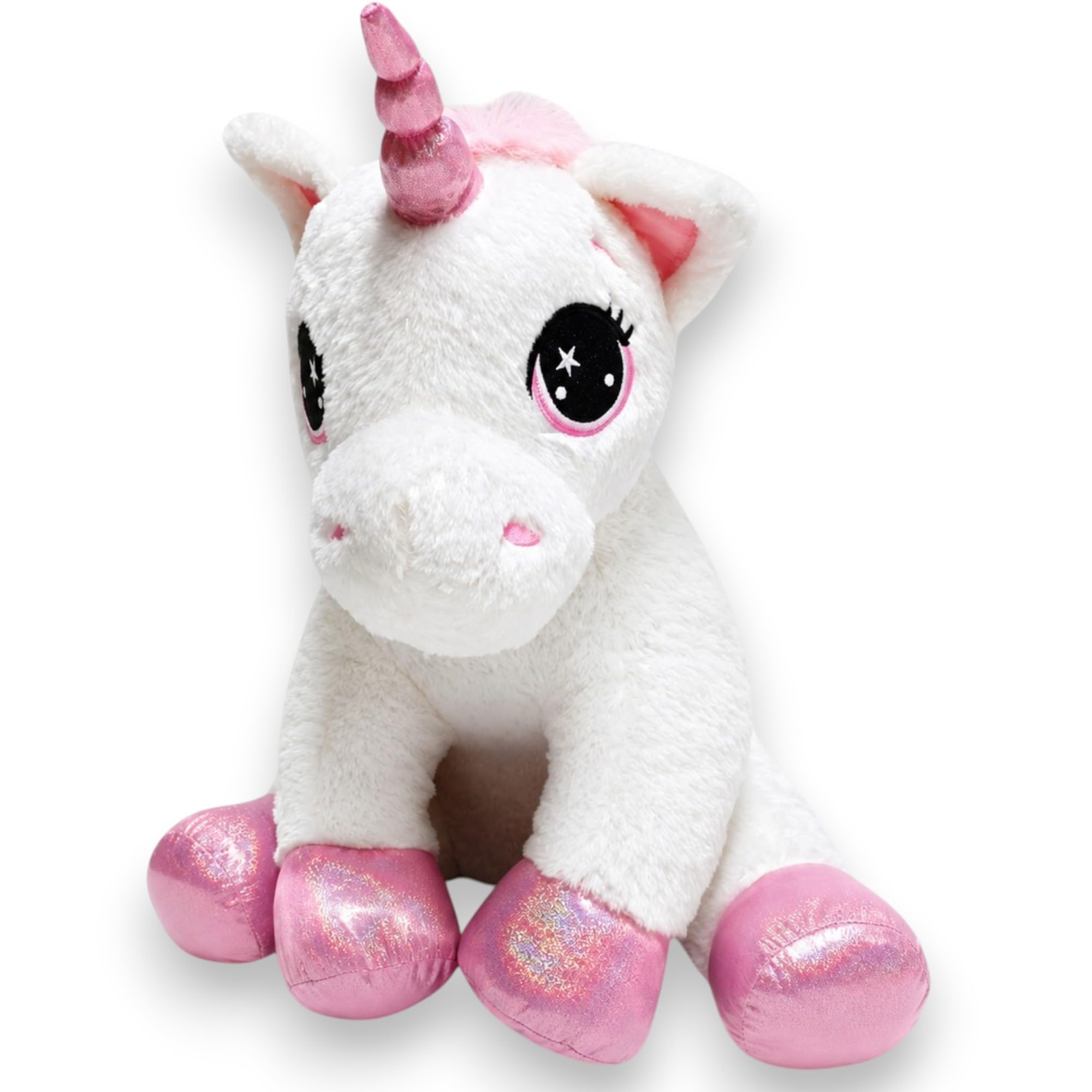 KORAT Unicorno Peluche Gigante 100x92x68 cm – Peluche XXL Super Morbido con Corno Glitterato e Dettagli Ricamati, Pupazzo Unicorno per Bambini, Regalo Compleanno Natale
