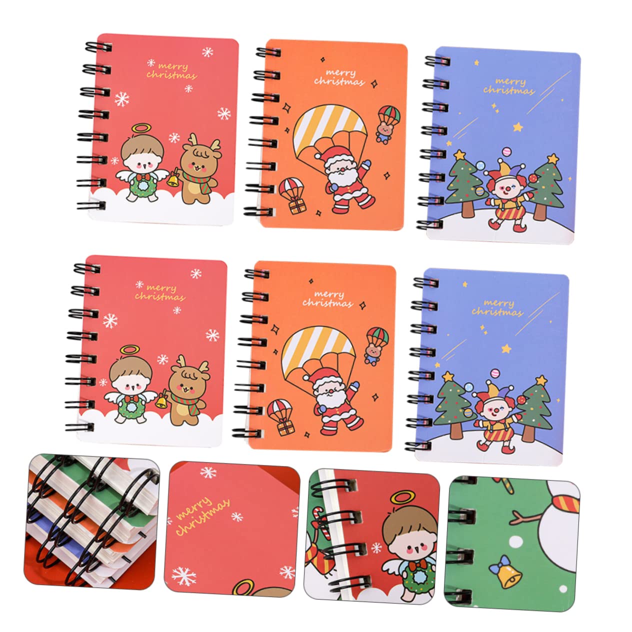Lurrose 18 Stück Weihnachts Spiralbuch Notizbücher Für Kinder Studenten Notizbuch Zubehör Bindungs Spiral Notizbücher Spiral Spiral Notizbuch Tragbare Spulen Notizblöcke Liniertes