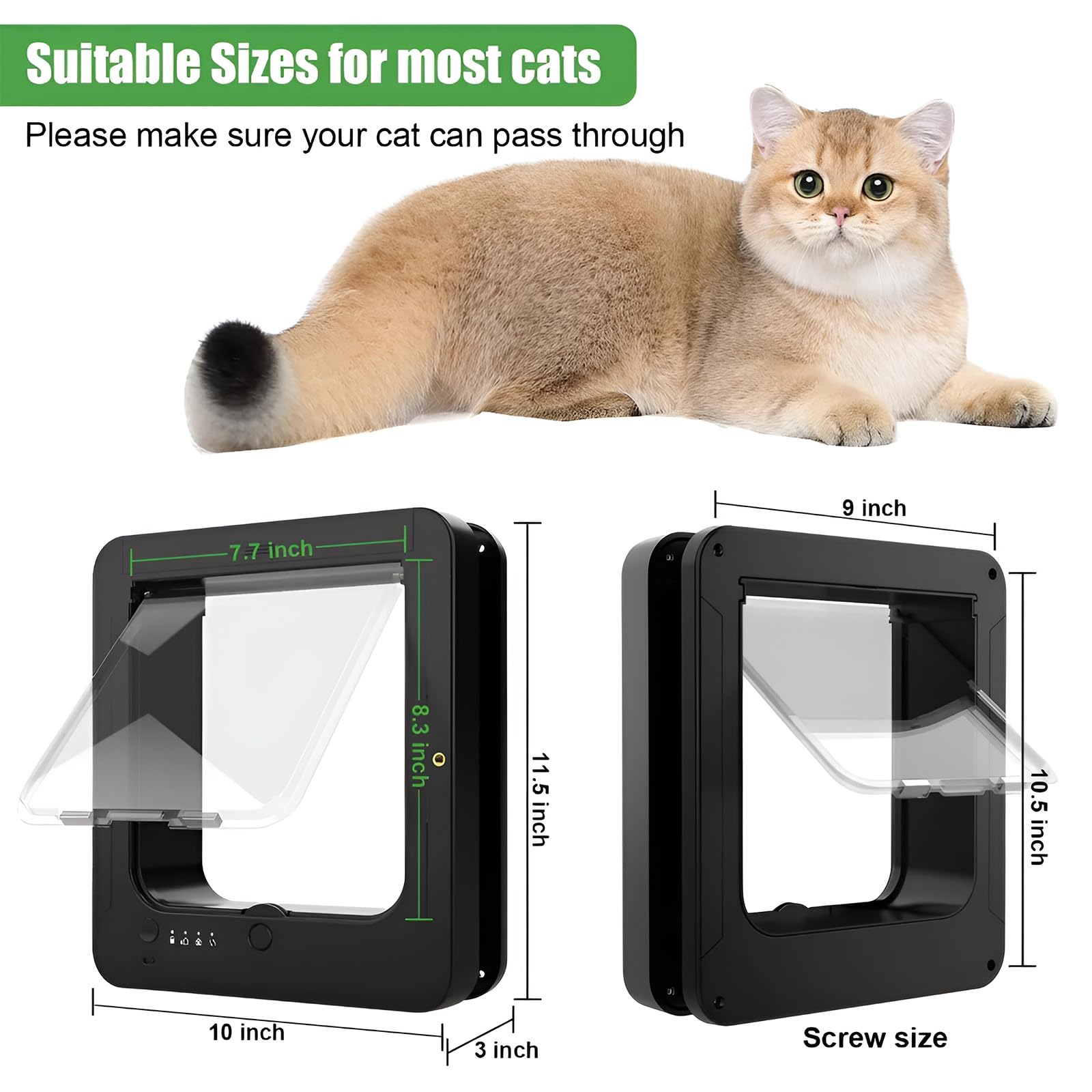 Porte électronique pour chat avec puce et télécommande
