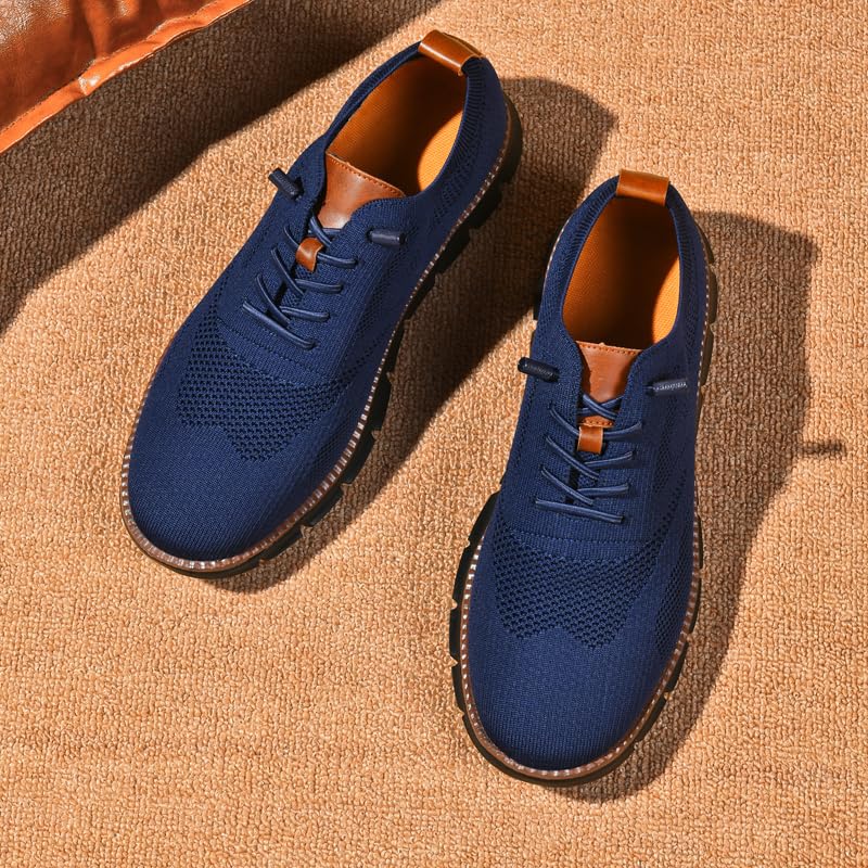 Image of Wearbreeze Men's Business Casual Oxford Sneakers - Lightweight Lace-Up Dress Shoes for Work, Travel & Daily Commute