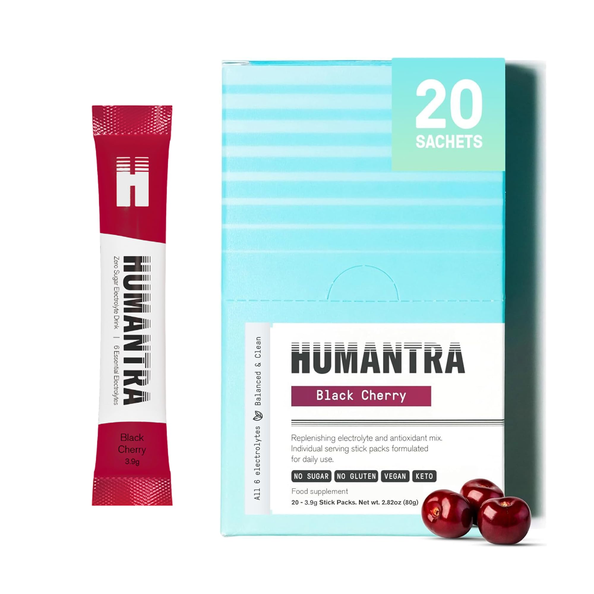 Humantra Electrolytes Powder - Berry Pomegranate Flavor, 20ct - Powdered Hydration Sachets - Plant-Based Electrolyte Powder with 6 Electrolytes - Vegan, Sugar Free, Gluten Free — view 13