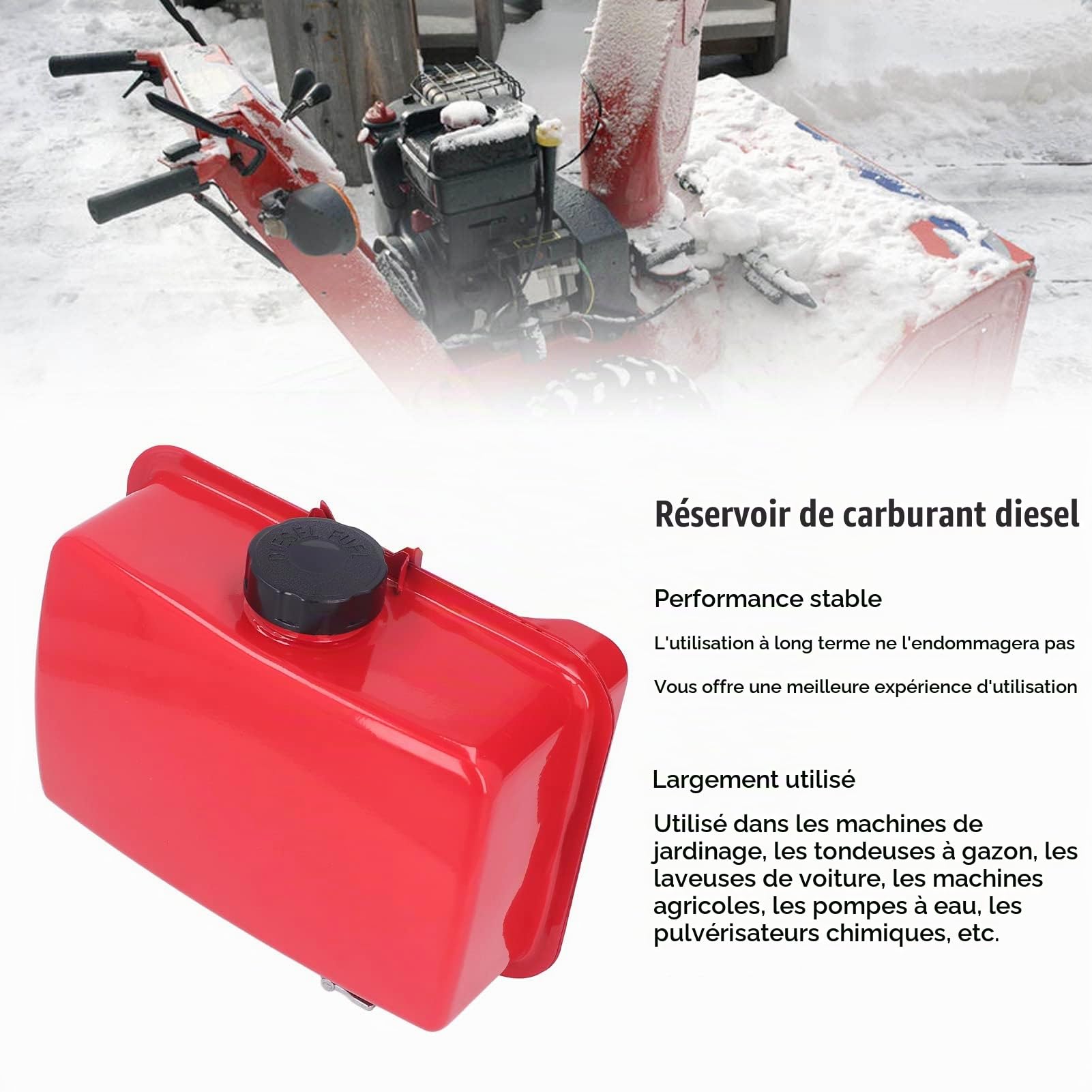 Topyond Reservoir Essence, 5.5L, Pour Moteurs Diesel 186F, 188F, 192F, 195F | Ensemble De Réservoir De Carburant Léger Et Stable Pour Coupe De Route, Avec Tuyau D'huile