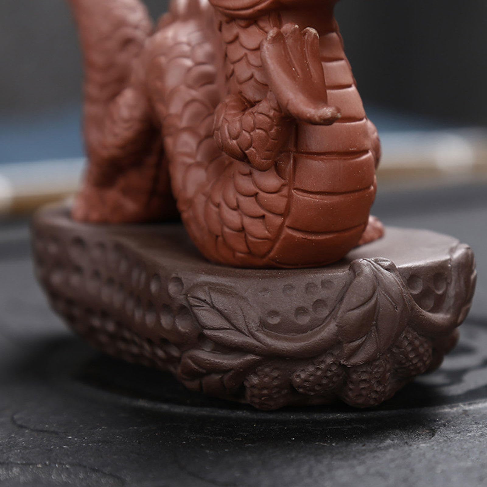 Sammlerfiguren, Lila Sanddrachen-Teefigur for Reichtum und Erfolg - Sternzeichen-Drache-Jahresdekoration