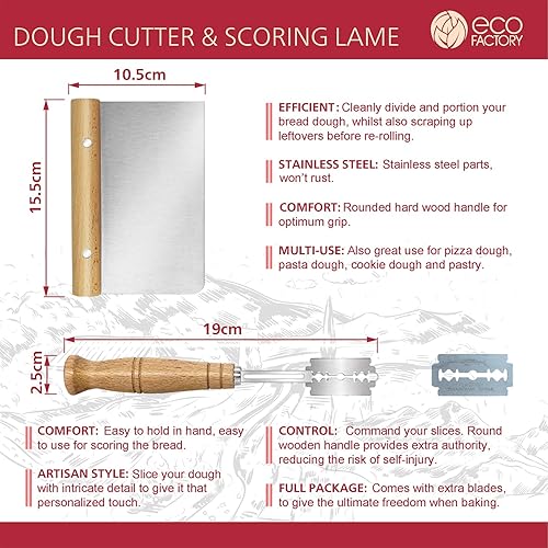 Miniatura 6 de Juego de cestas redondas profesionales a prueba de pan de 2 a 9 pulgadas, kit para hacer pan de masa madre, ratán indonesio 100% natural, accesorios