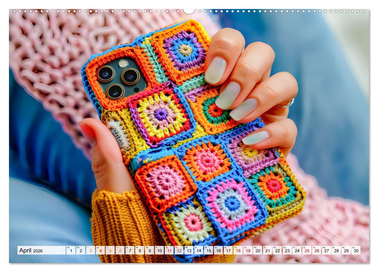 Granny Square Kunst - Ein Jahr voller kreativer Häkelideen (hochwertiger Premium Wandkalender 2026 DIN A2 quer), Kunstdruck in Hochglanz: Häkelkunst ... Ein Jahr voller Kreativität (CALVENDO Hobbys)