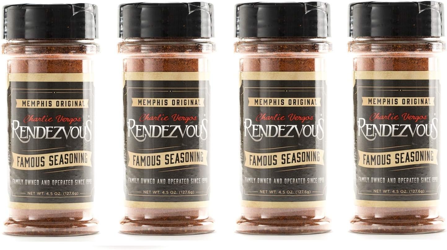 Charlie Vergos Rendezvous Famous Memphis Barbecue Dry Rub Seasoning (4.5 oz)4-Pack