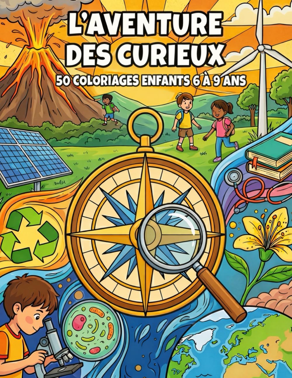 L'Aventure des Curieux: 50 Coloriages enfants de 6 à 9 ans