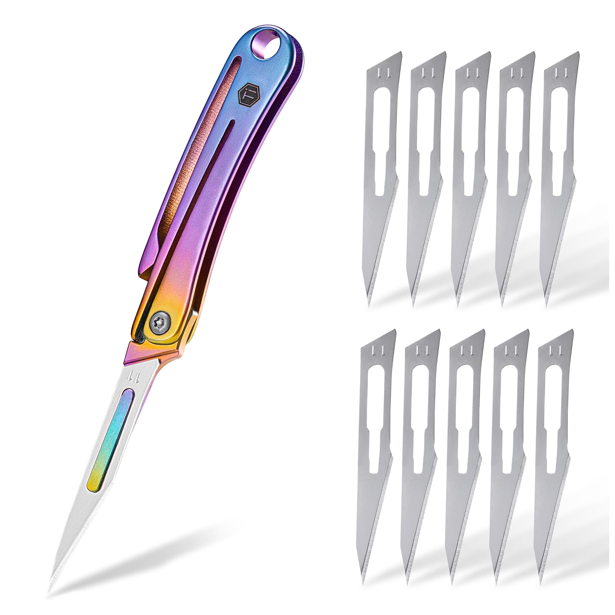 KeyUnity Titan Taschenmesser Klein Skalpellmesser mit #11 Klingen EDC Klappmesser Taschenclip Outdoor Jagd Camping Angeln Wandern KK07