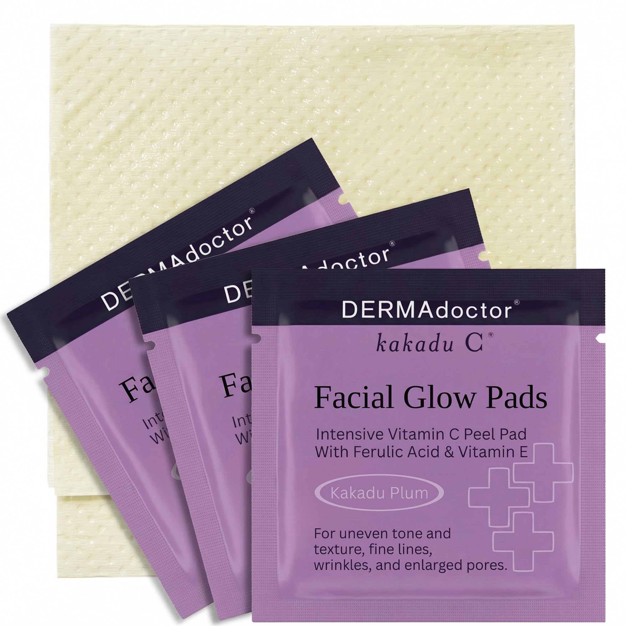 DERMAdoctor Exfoliating Toner Pads - Illuminating Chemical Peel for Face - Vitamin C Glycolic, Lactic Acid - AHA & BHA Liquid Exfoliant Pore Pads for Wrinkles Uneven Skin Tone Enlarged Pores -30 Pack