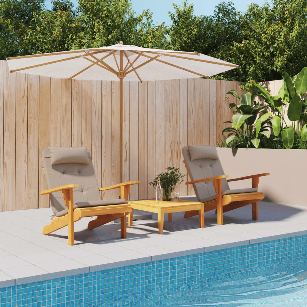 vidaXL Adirondack Chair Cushions 2 pcs Taupe - Made of Durable Oxford Fabric, Comfortable Use, Indoor and Outdoor Application, Non-slip Design, Lightweight, Water-Resistant