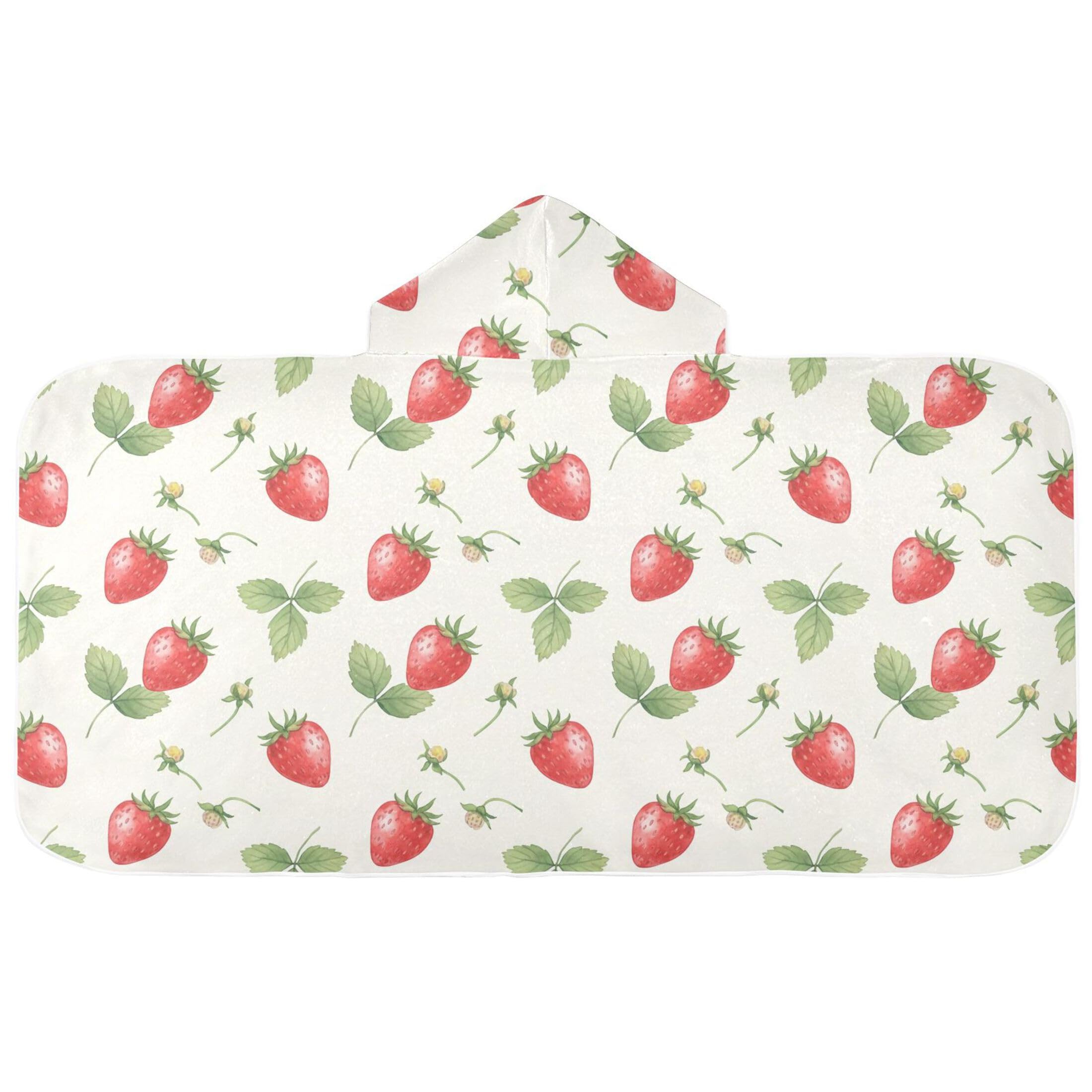Fuauuyl Straberry Hooded Baby Bath Towel Soft & Breathable Towel for Newborns Infants Toddlers, Nursery Essential