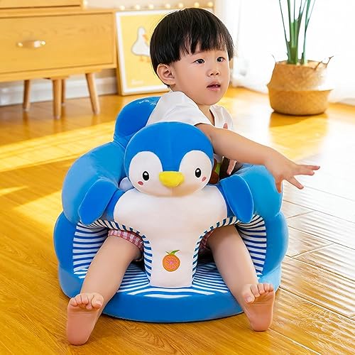 Miniatura 3 de Asiento para bebé, silla de bebé para sentarse, diseño de animales de dibujos animados, sofá de felpa para aprender a sentarse, funda lavable para