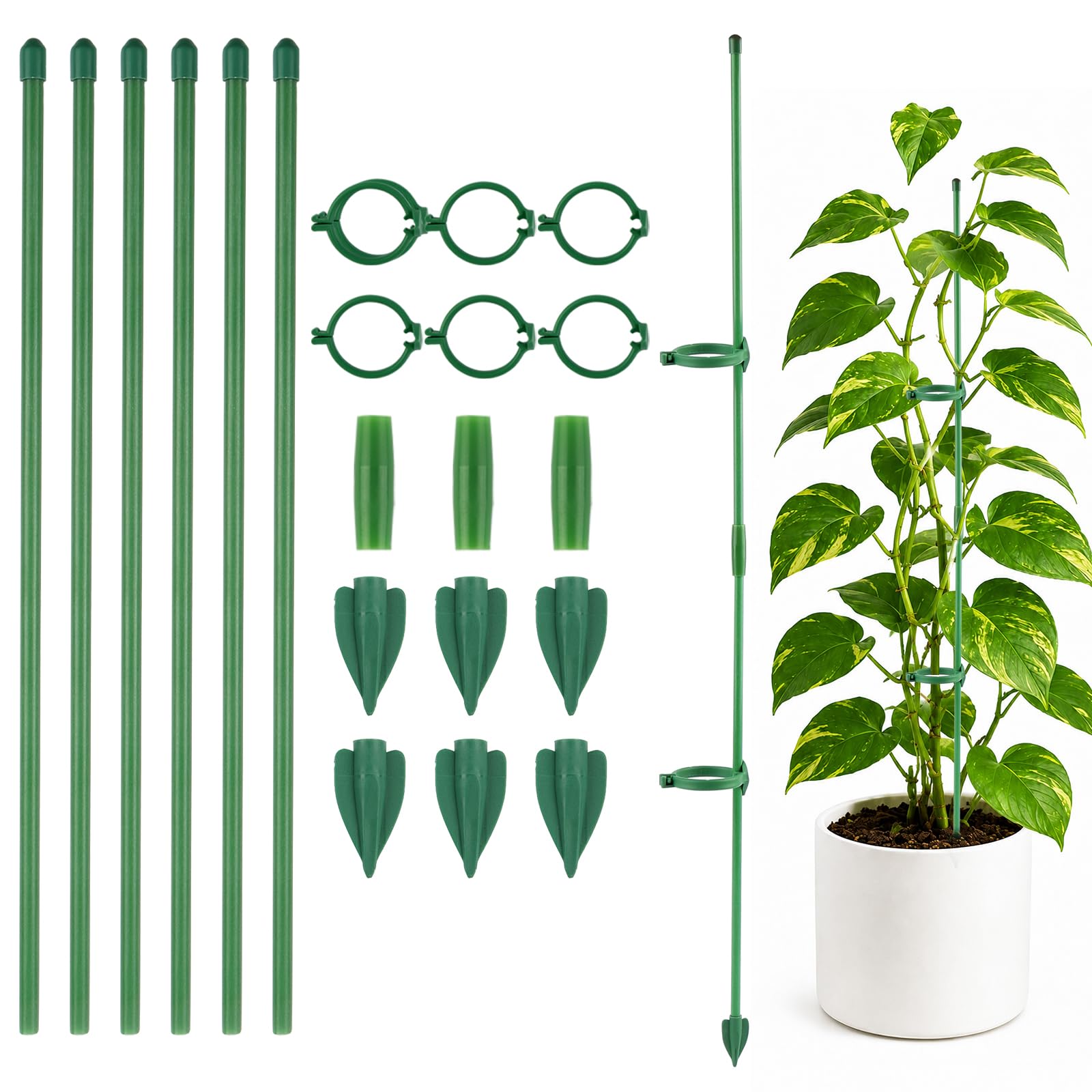 21 Pcs Plant Supports for Indoor Plants, Adjustable Plant Sticks Support