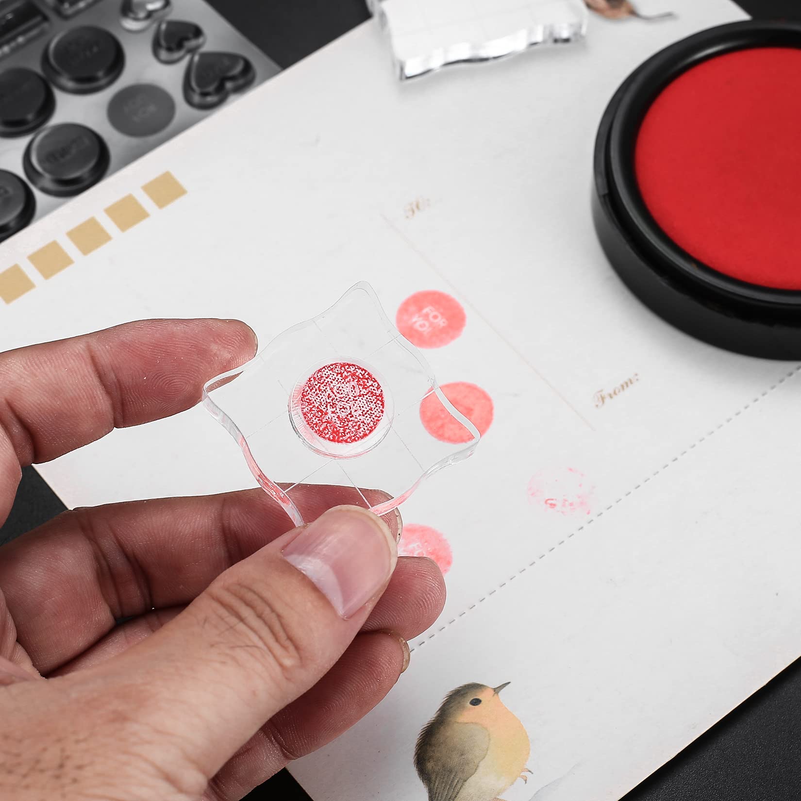 Set 9 Blocchi Acrilici Per Timbri - Con Linee Griglia, 7 Misure Diverse - Foto 11