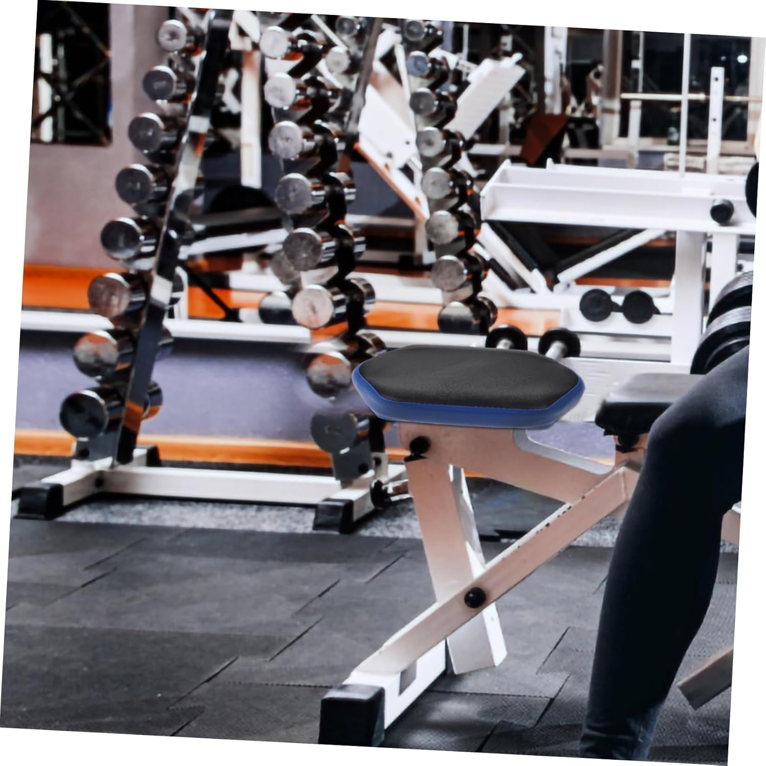 Rowing Machine Seat Cushion Pad Non-Slip Comfortable Support for Standard Gym Machines Easy to Install Improves Posture Compatible with Various Models Pu Leather Blue