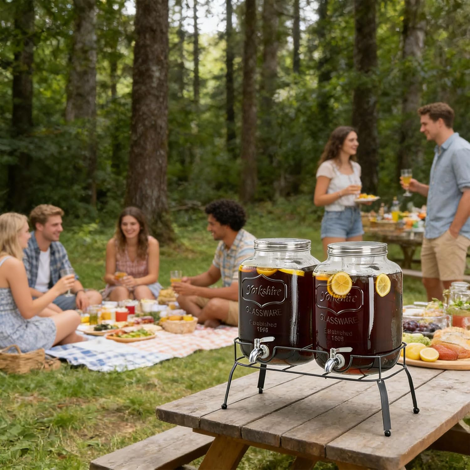 8l Glass Beverage Container with Stable Iron Frame Suitable for Fruit Elixirs and Iced Tea Stable Stand Beverage Dispenser