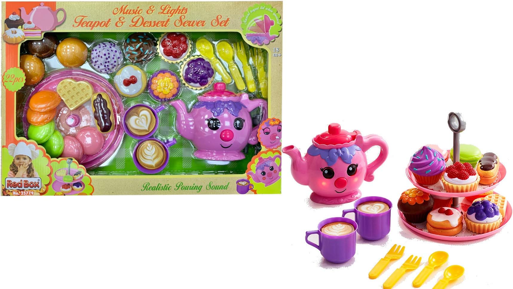 REDBOX DELUXE MUSIC LIGHTS TEA POT PLAYSET
