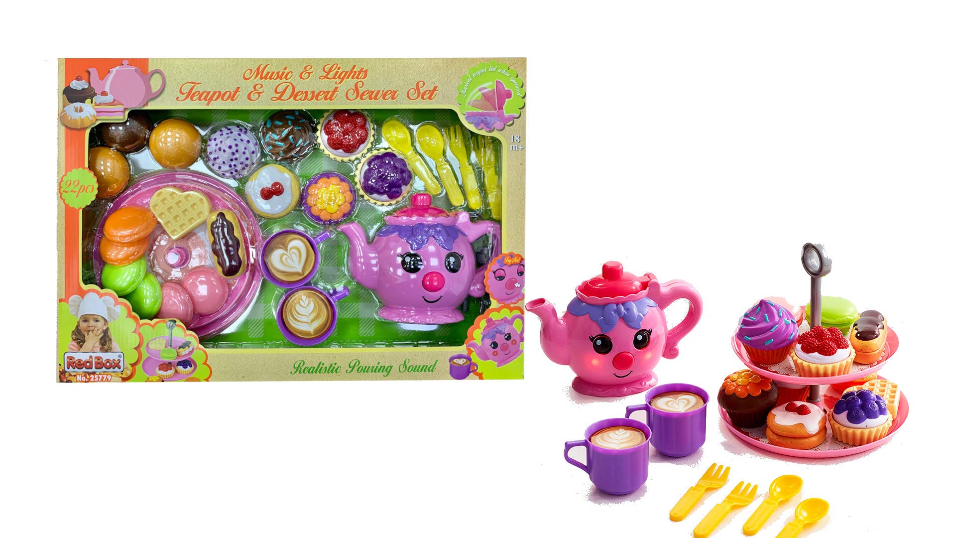 REDBOX DELUXE MUSIC LIGHTS TEA POT PLAYSET