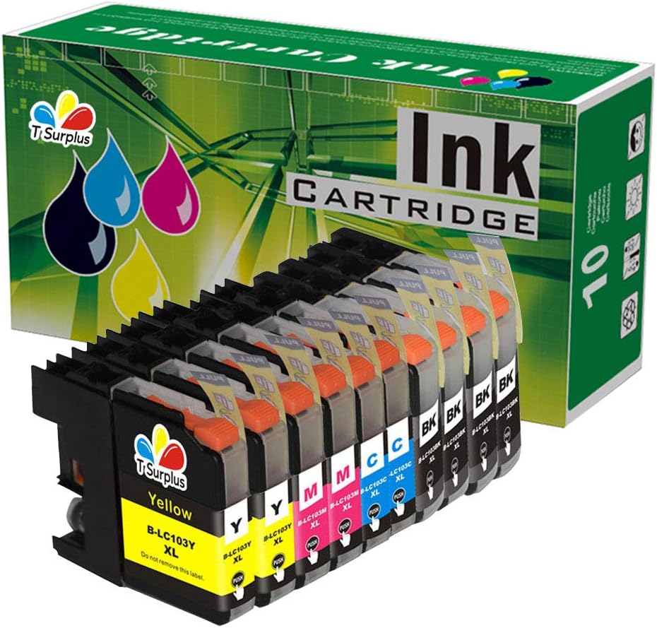 TS Compatible Ink Cartridges Replacement for B - LC103 XL (4 Black, 2 Yellow, 2 Magenta, 2 Cyan 10-PK) for MFC-J4510DW MFC-J4610DW MFC-J4710 MFC-J470DW MFC-J475DW MFC-J870DW MFC-J875DW