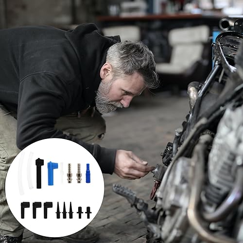 Miniatura 3 de 16 unids Conector de líquido de frenos Accesorios azules Kit de coche Adaptador de coche Herramienta de reemplazo de líquido de frenos Adaptador de