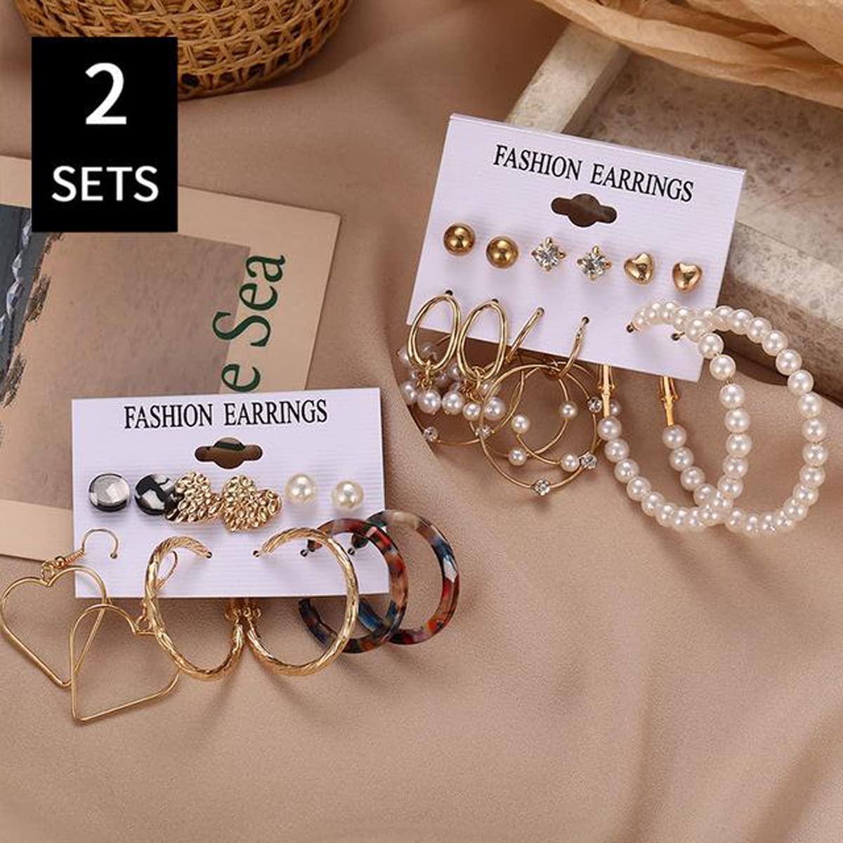12-Piece Silver Plated Studs & Hoop Earrings Set