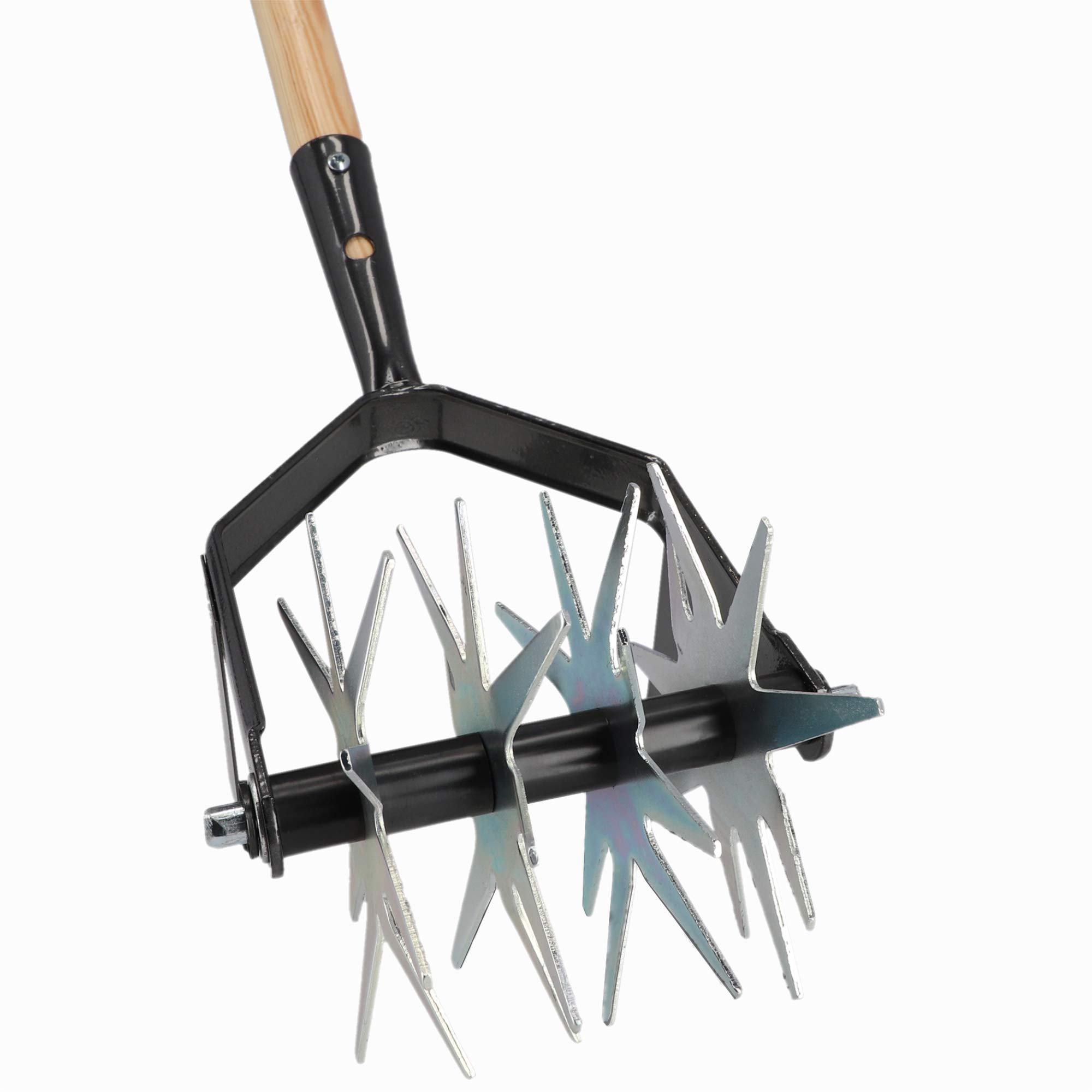 KADAX Fraise en étoile avec Lame de désherbage avec Manche en Bois, cultivateur, Fraise de Jardin, cultivateur Rotatif, émietteur pour ameublir Le Sol, cultivateur, houe rotative