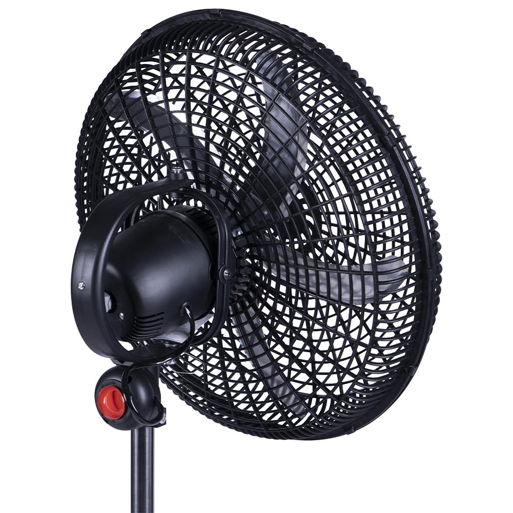 BAKAJI Ventilator 3-in-1, Tischventilator aus Stahl und Kunststoff, 3 einstellbare Geschwindigkeiten, Oszillationsfunktion, rund, robust und stabil, leise (50 cm)