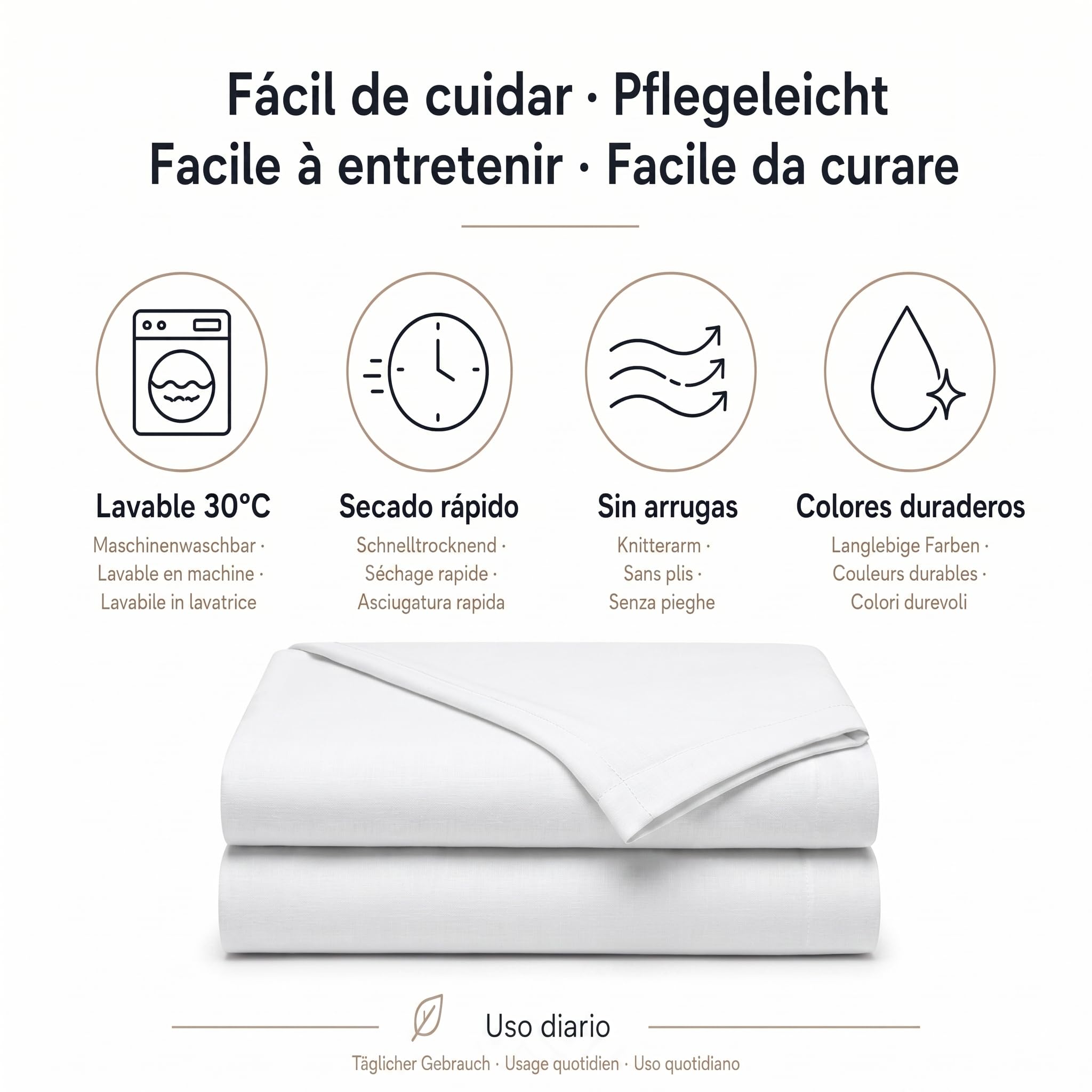Degrees home - Zestaw pościeli premium 90 x 190-3 elementy, prześcieradło 90 x 190, prześcieradło z gumką 90 x 190, regulowane, 1 poszewka na poduszkę 80 x 50