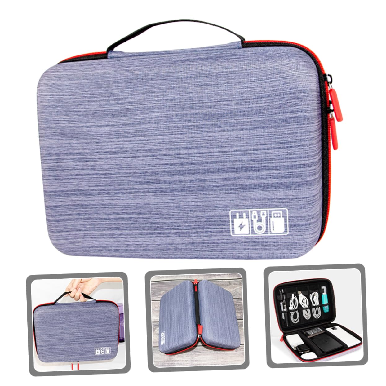 Bolsa Organizadora de Cables Rígida Oxford EVA Portátil