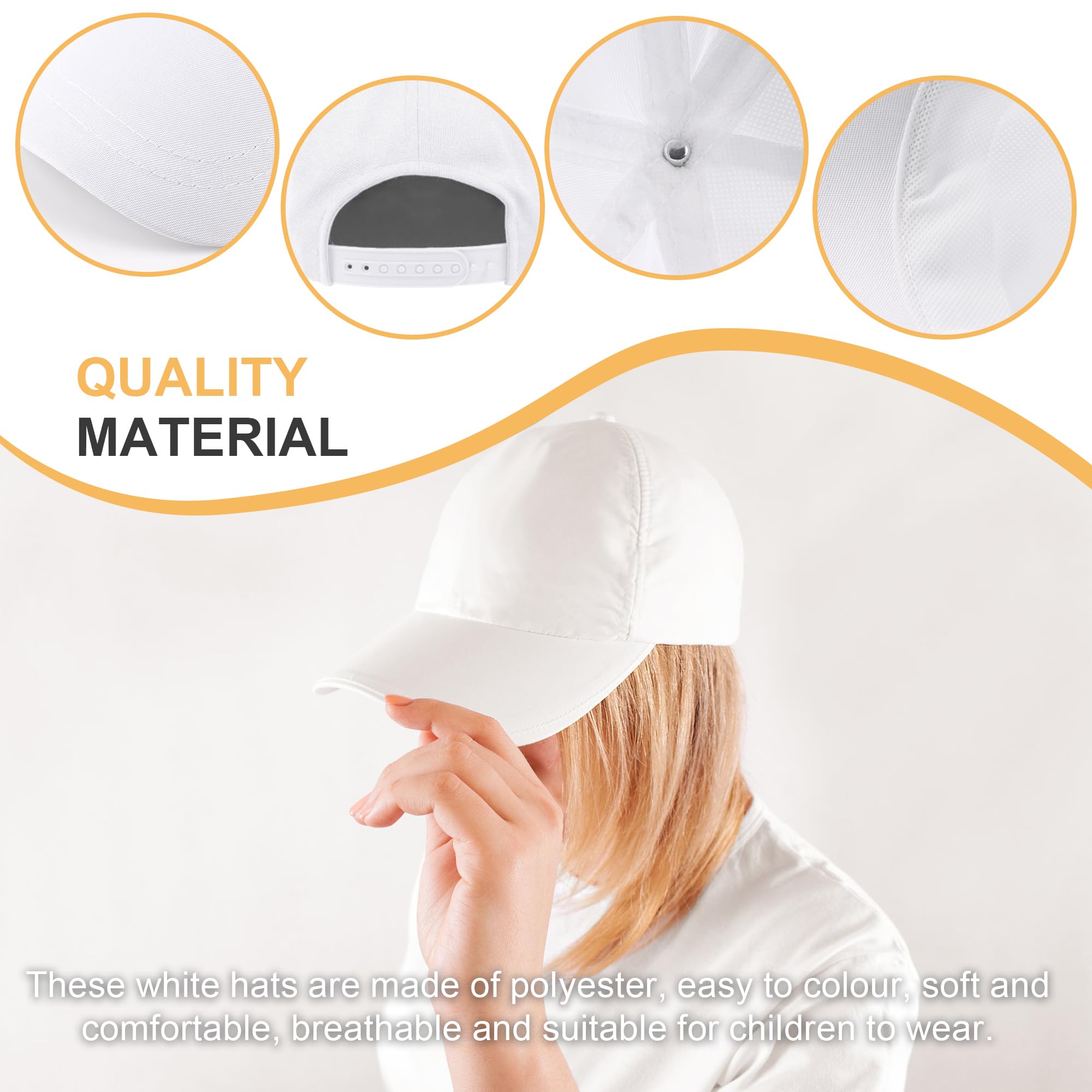 8 gorras de béisbol para manualidades, gorras blancas para pintar, para niños, regalos de cumpleaños, interiores, familias, padres e hijos, actividades
