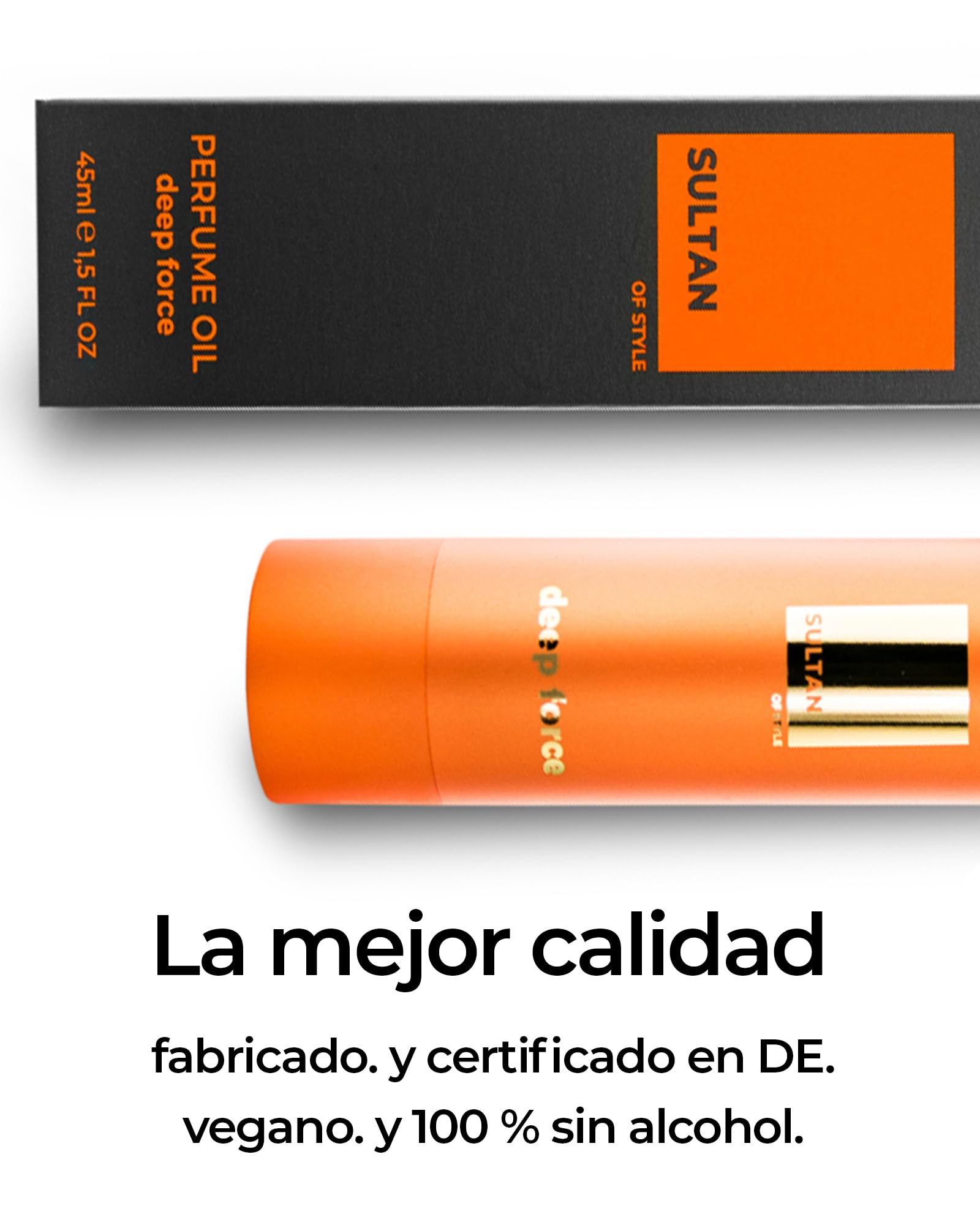 Sultan of Style Aceite de perfume Deep Force para hombre - Fragancia oriental intensa y elegante - 100% sin alcohol - Aceites esenciales para el cuidado personal - Regalos para hombre