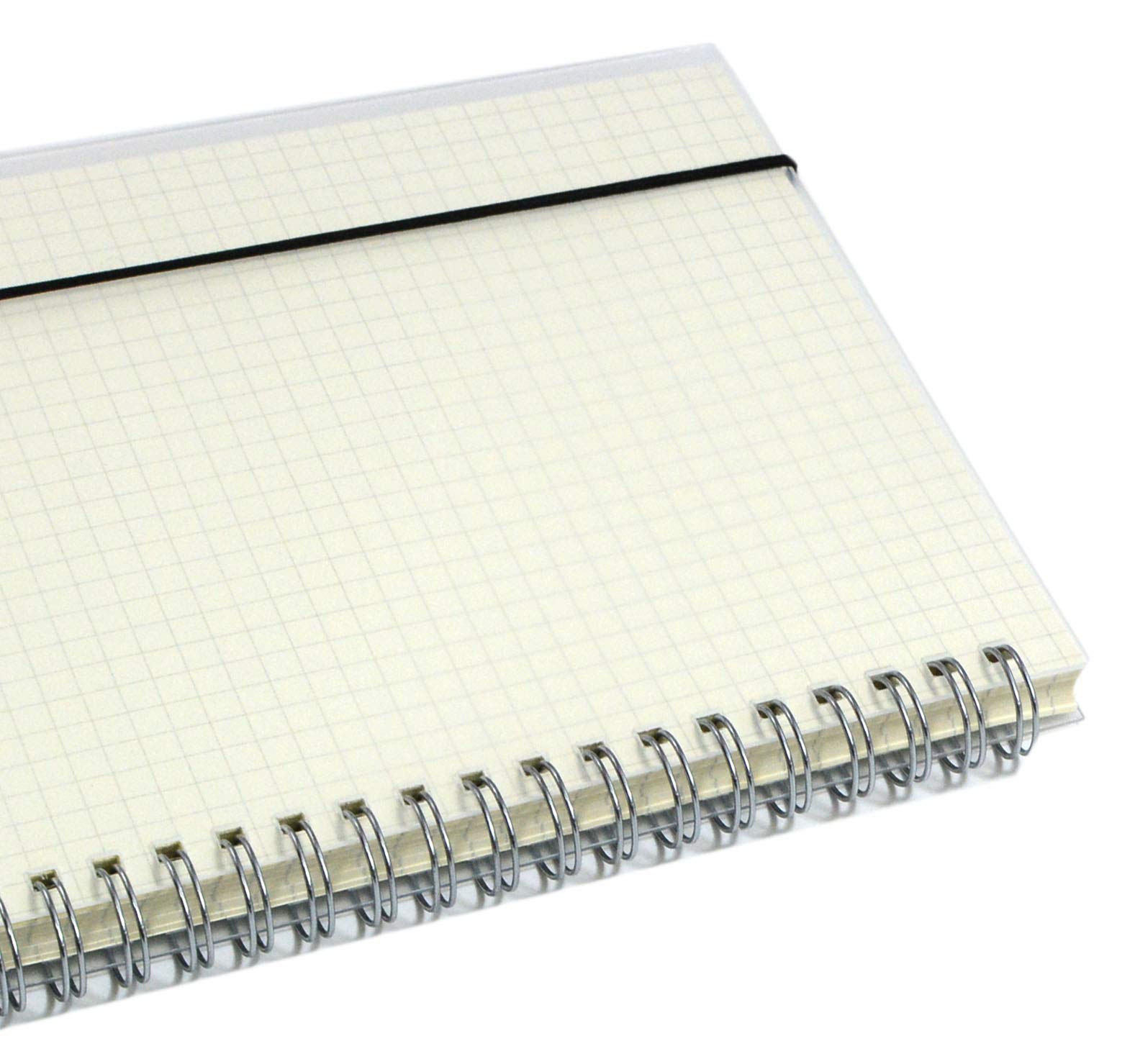 Yansanido Cuaderno en espiral, 4 piezas de 10.1 x 7.6 pulgadas, B5 de plástico grueso, translúcido, tapa dura, 80 hojas, 160 páginas, diarios para estudio y notas (B5 7.3 x 10 pulgadas, cuadrícula, 4