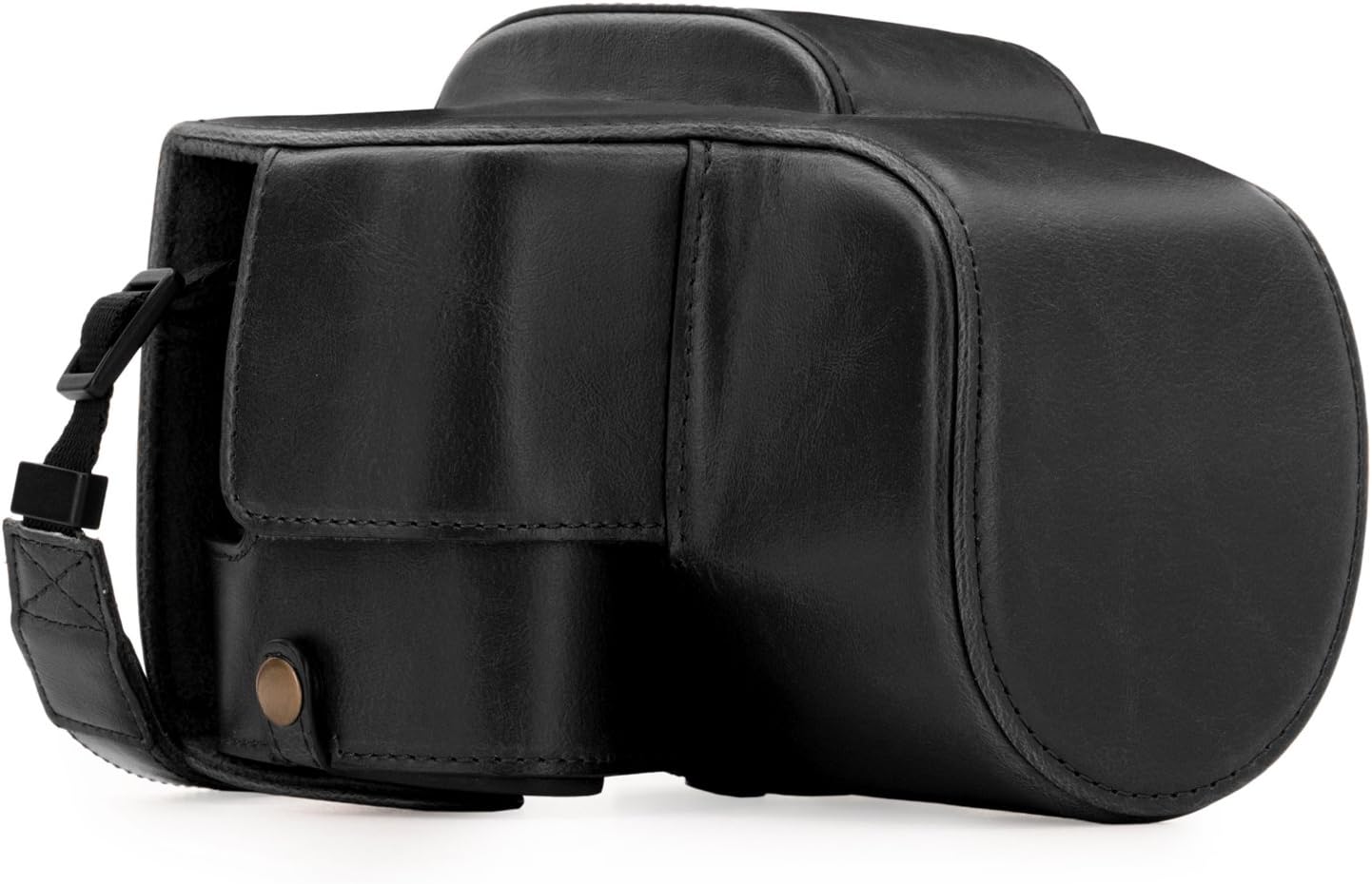 Panasonic Lumix DC-FZ80, FZ82 Ever Ready Leather Camera Case and Strap, with Battery Access - Black - MG1223