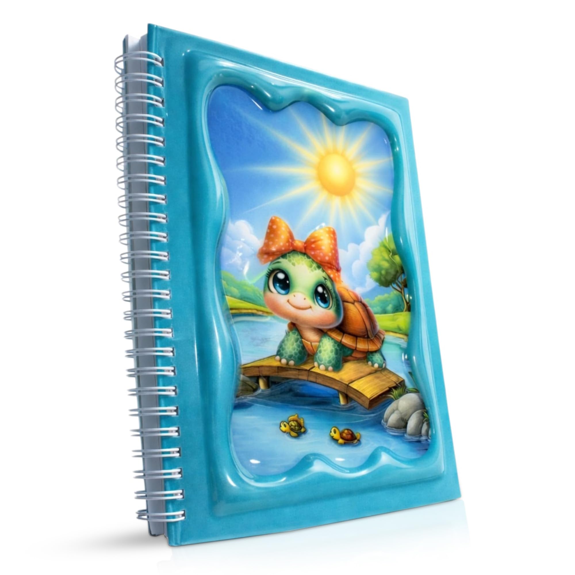 Carnet de notes d'écolier A5 à spirale et couverture rigide 3D pour fille - 8