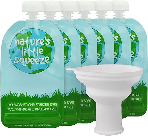 WeeSprout Bolsas de comida reutilizables con doble cremallera, perfectas para bebés y niños pequeños, aptas para congelador y lavavajillas