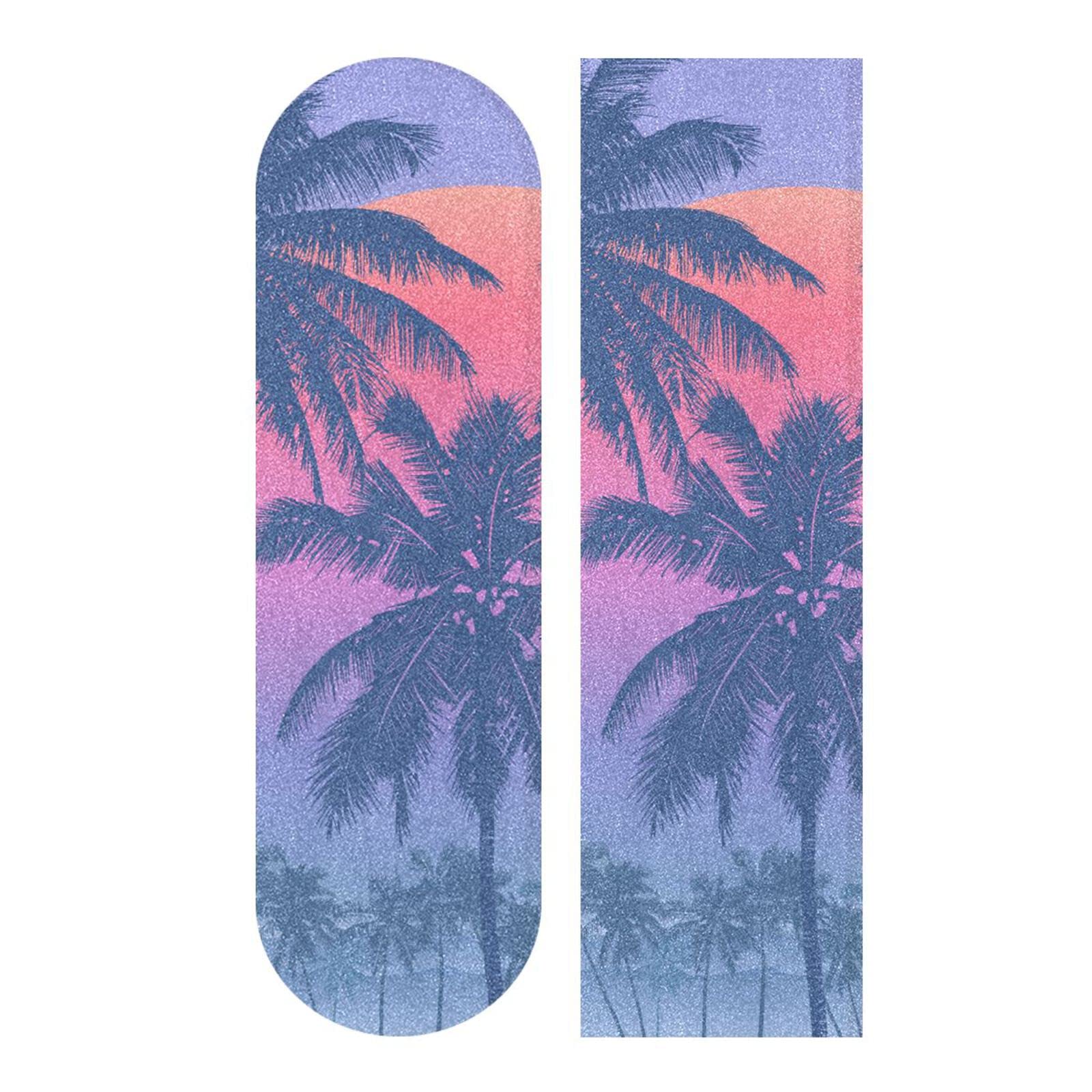 ALAZA Tropical Sunrise Palm Trees Skateboard Grip Tape Sheets 44"X 10" Graphic Longboard Griptape Bubble Free Anti-Slip Scooter Deck Sand Paper for