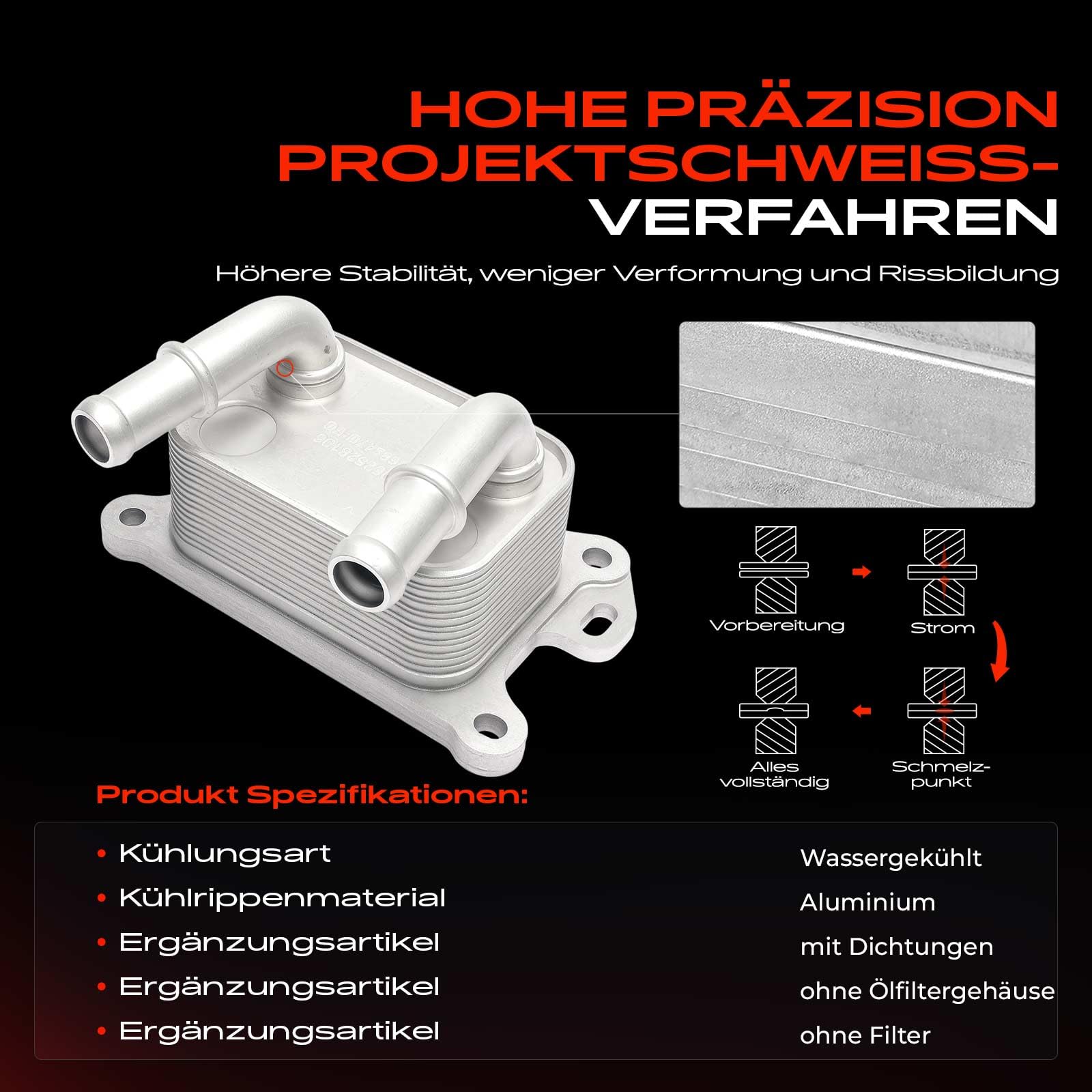 Frankberg Ölkühler Kompatibel mit Dokker Duster Lodgy Logan II Citan Qashqai II Kangoo Clio Scénic Megane Twingo Forfour Benzin 2012-Heute