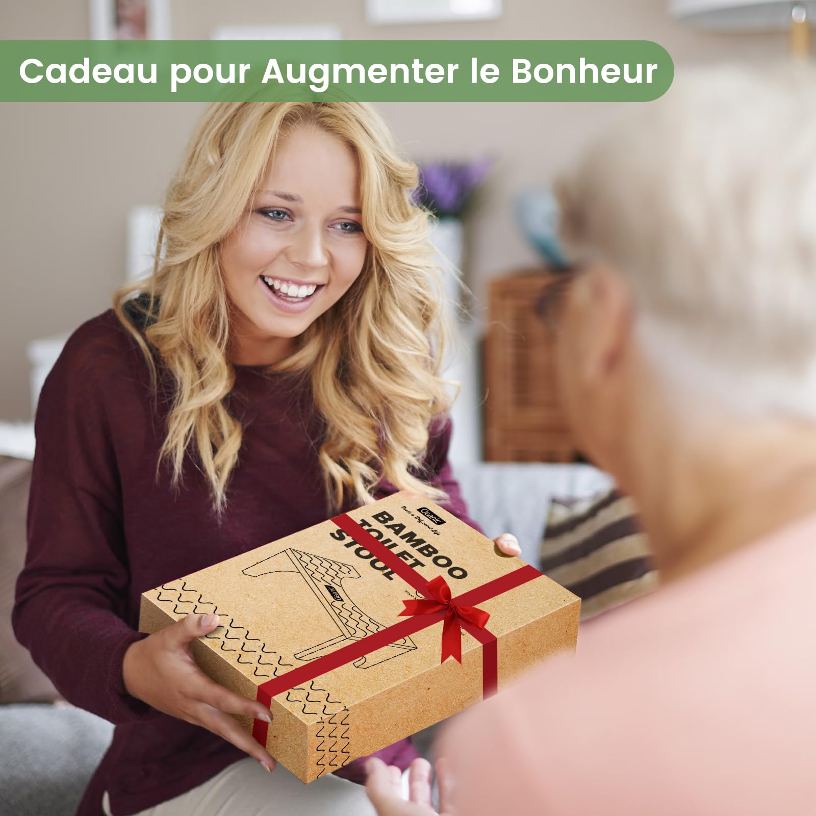 DEANIC Tabouret WC pour Adulte en 100% Bambou Naturel, Pliable avec Coussinets Antidérapants, Soulage la Constipation et Les Ballonnements