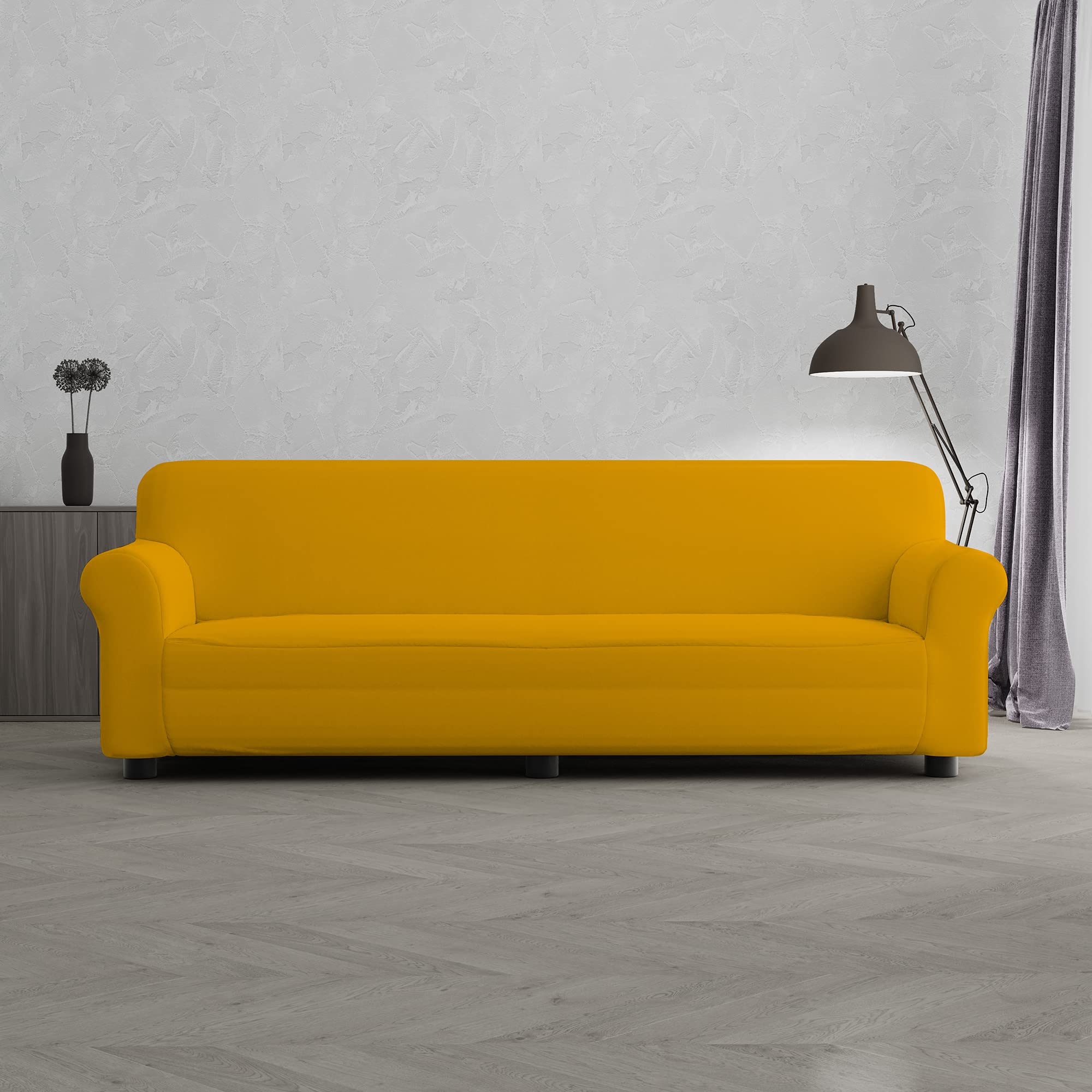 Italian Bed Linen Più Bello bielastic Sofa Cover Yellow, 4 Places, 4 Seats - Image 2